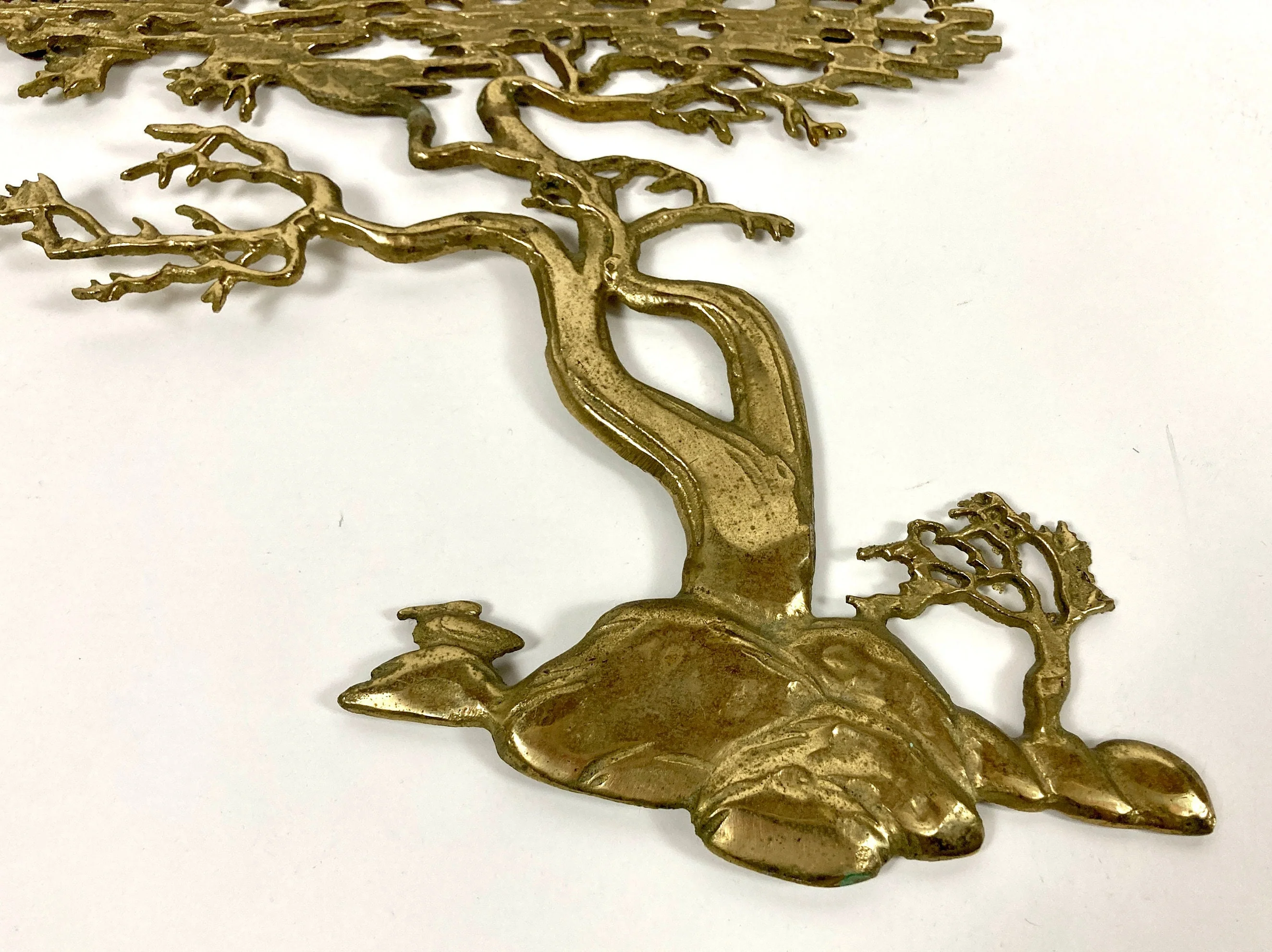 50s Vintage Brass Tree of Life Japan Bonsai Mcm Metal Large Wall Art Hanging Figurine Sculpture - Image 4