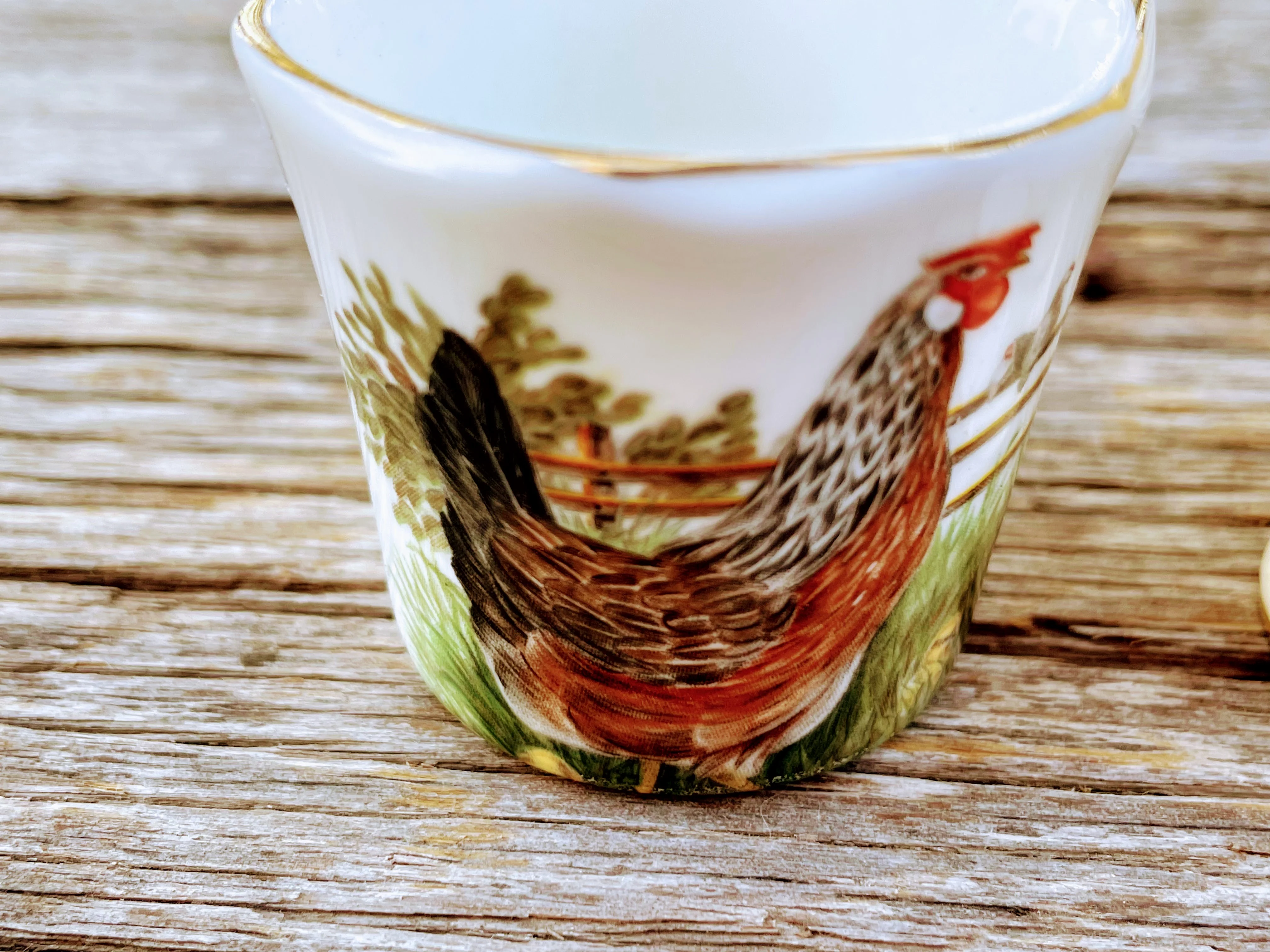 50s Vintage Lot Of 4 Egg Cups With Chickens Farmhouse - Image 5
