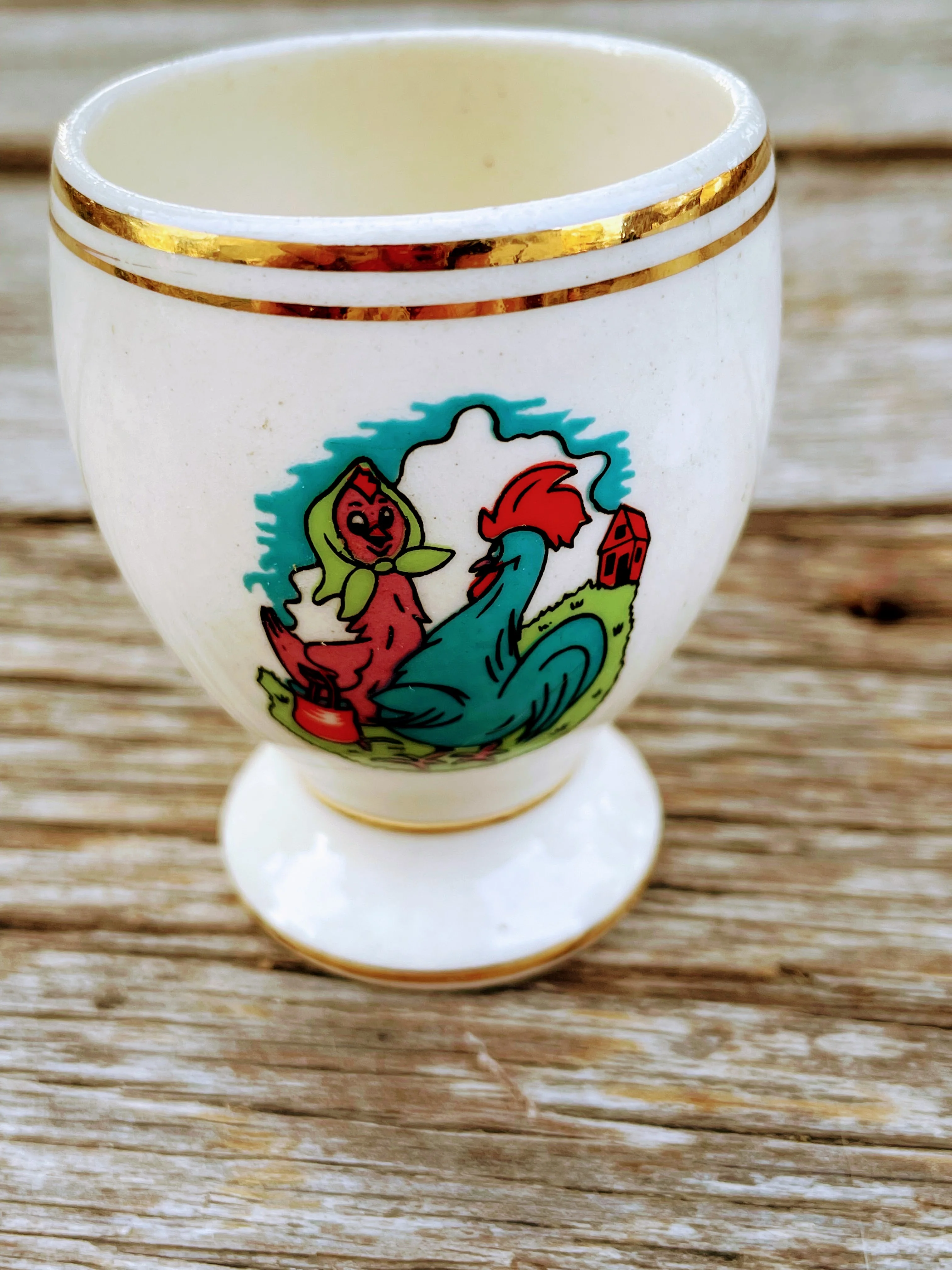50s Vintage Lot Of 4 Egg Cups With Chickens Farmhouse - Image 8