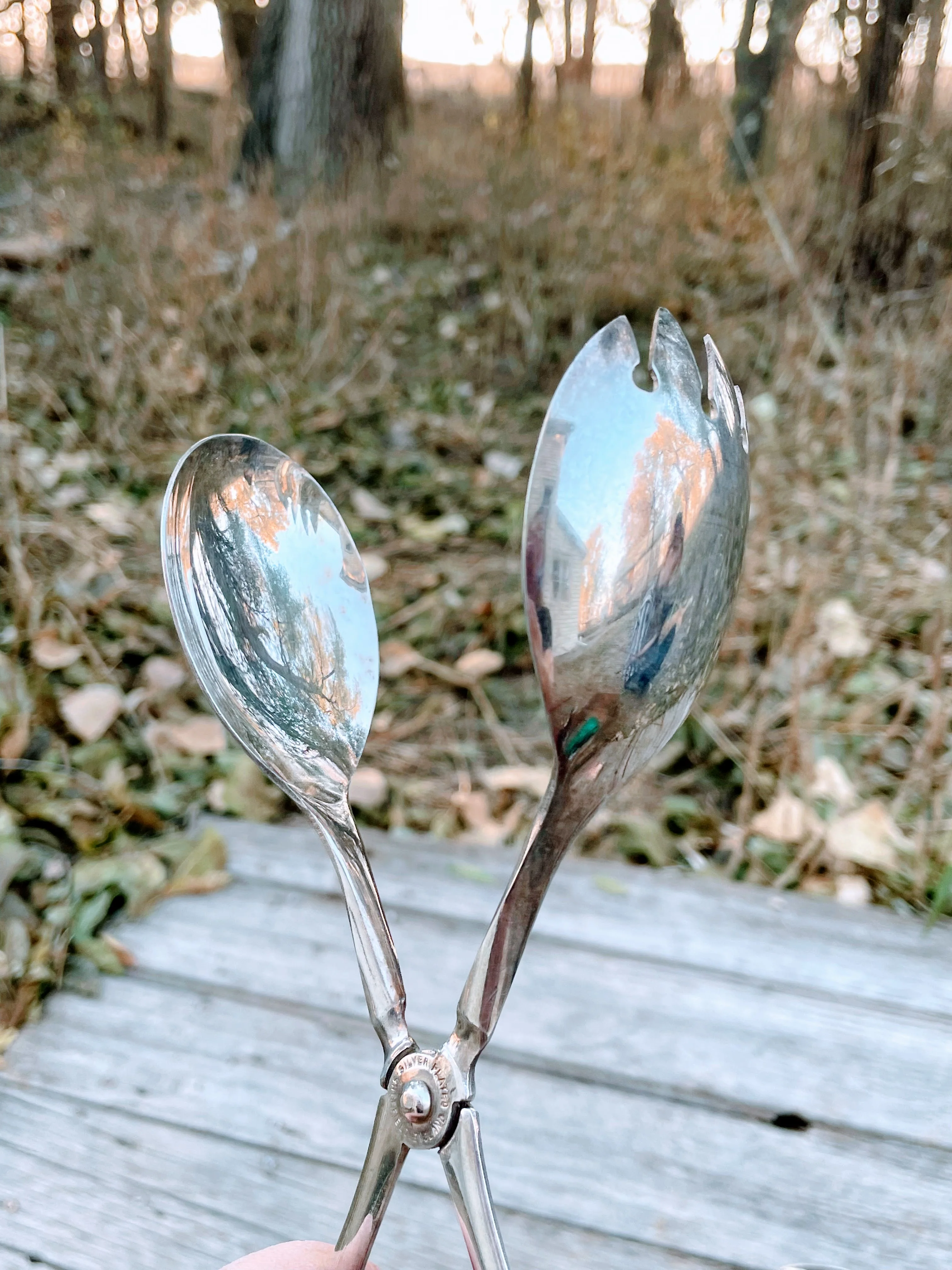 50s Vintage Pair Of Silverplate Salad Tongs By Sheffield - Image 10