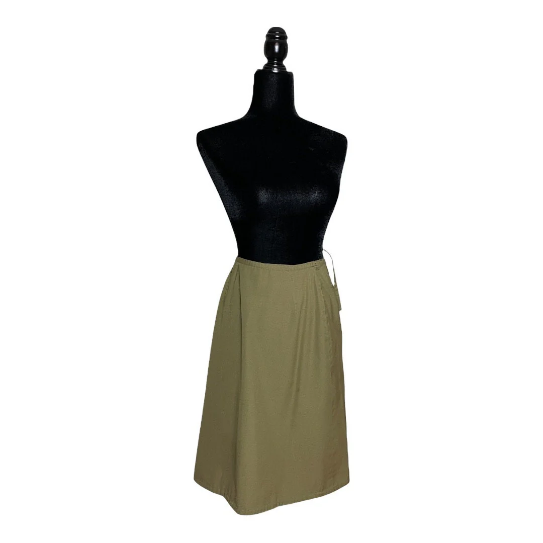 50s Vintage Wrap Skirt and Button Down Top Set Reversible Green and Red Plaid Size M - Image 3