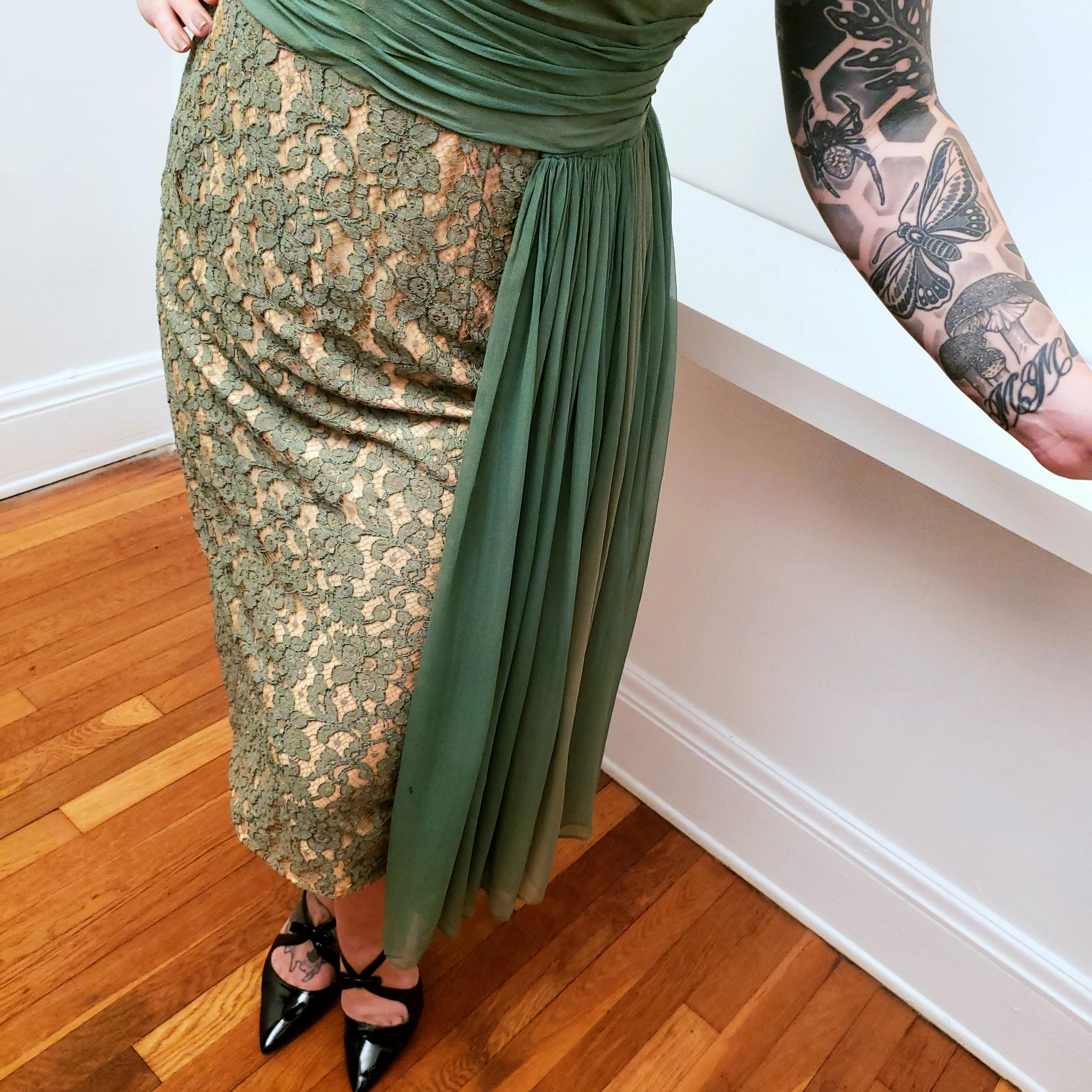 50s Volup Lace Wiggle Dress By A Norman Original - Image 7