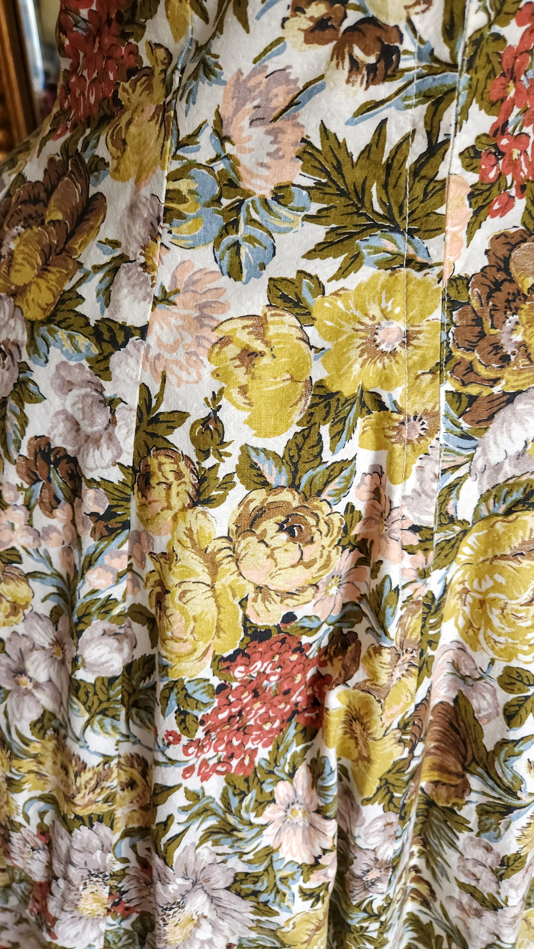 50s Warm Floral Fit And Flare Dress With Rhinestones - Image 7