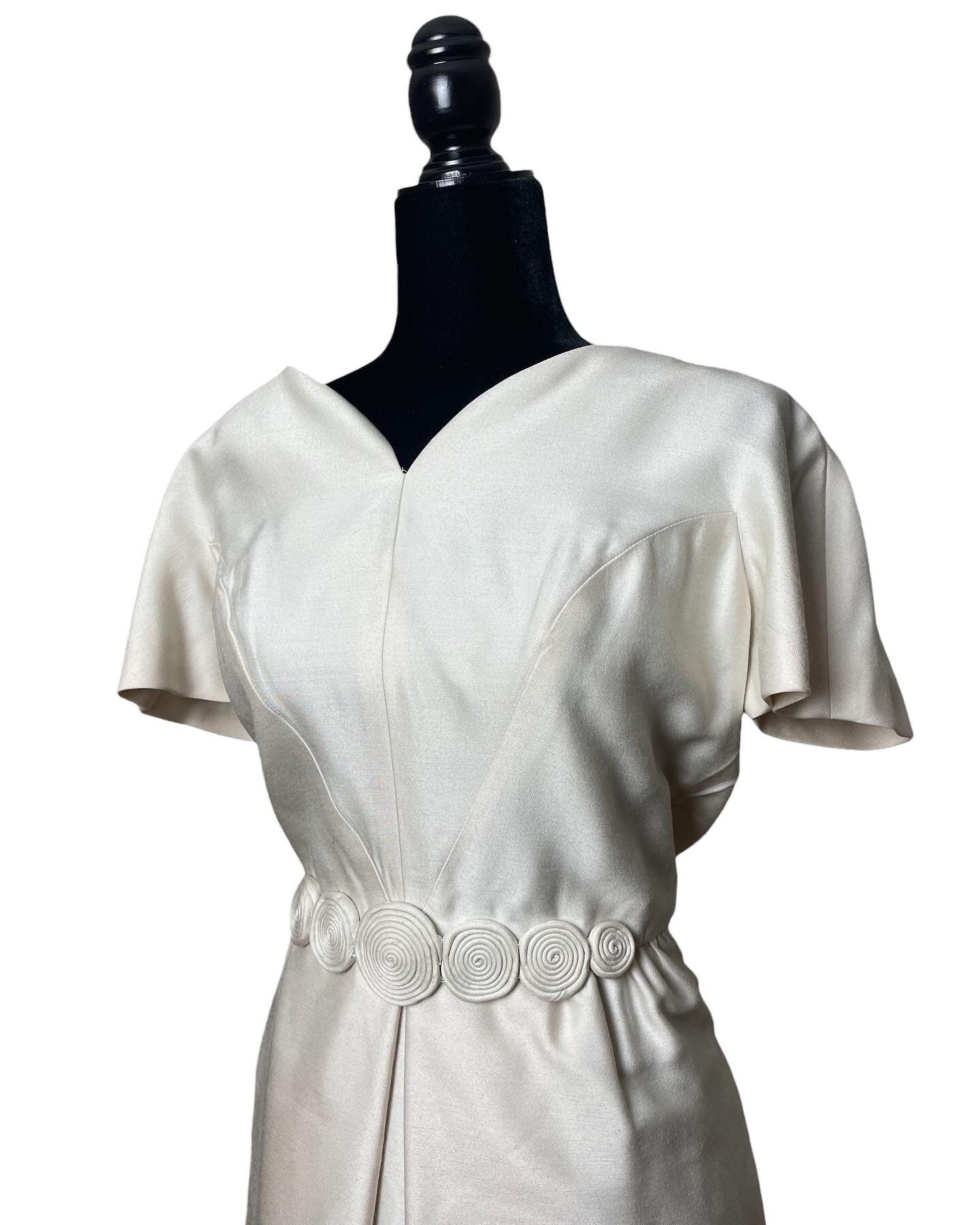 50s White Fit and Flare Dress Size M - Image 3