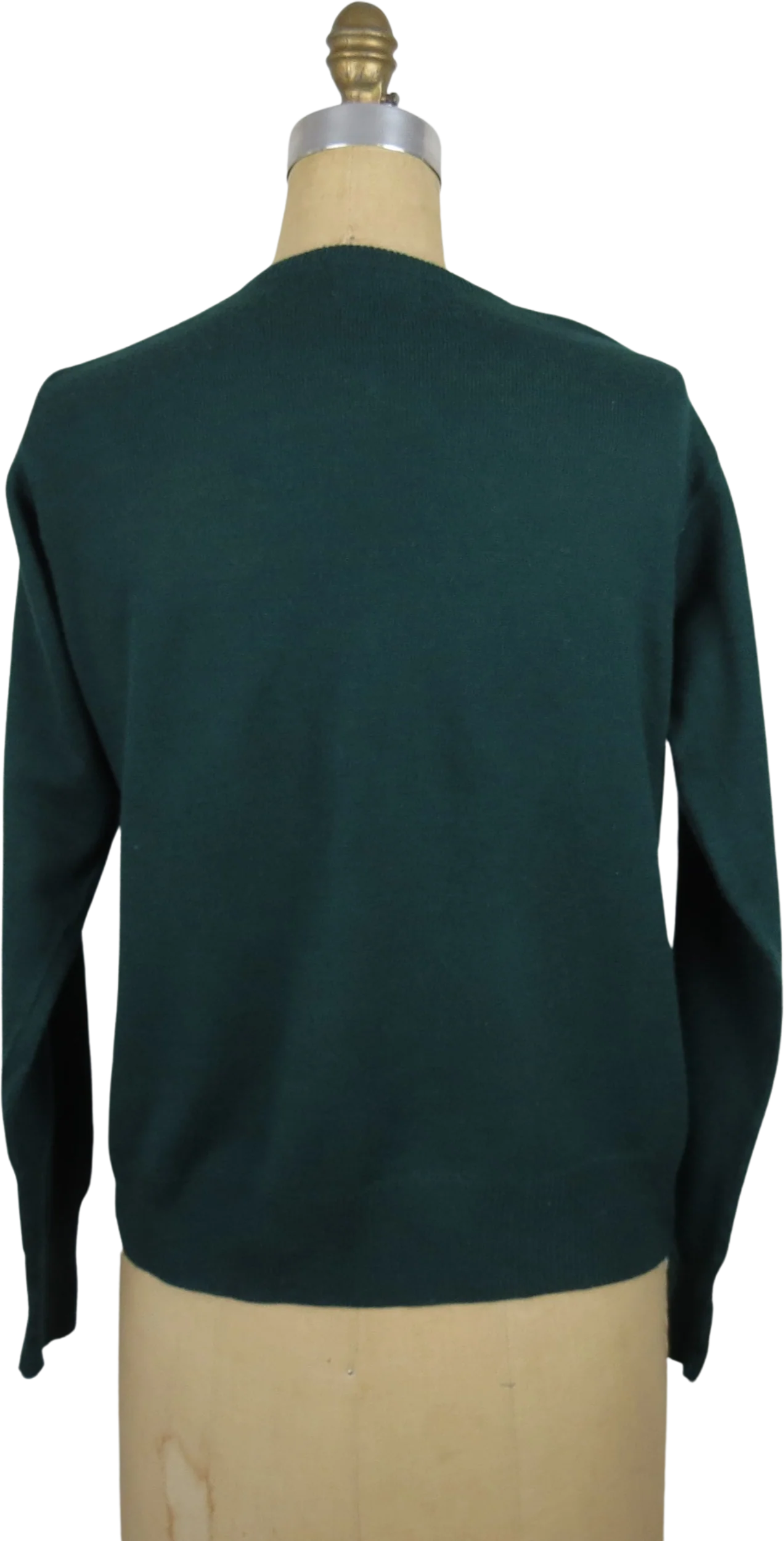 50s Wool Cardigan Sweater Green, Dark Academia By Kandel - Image 2