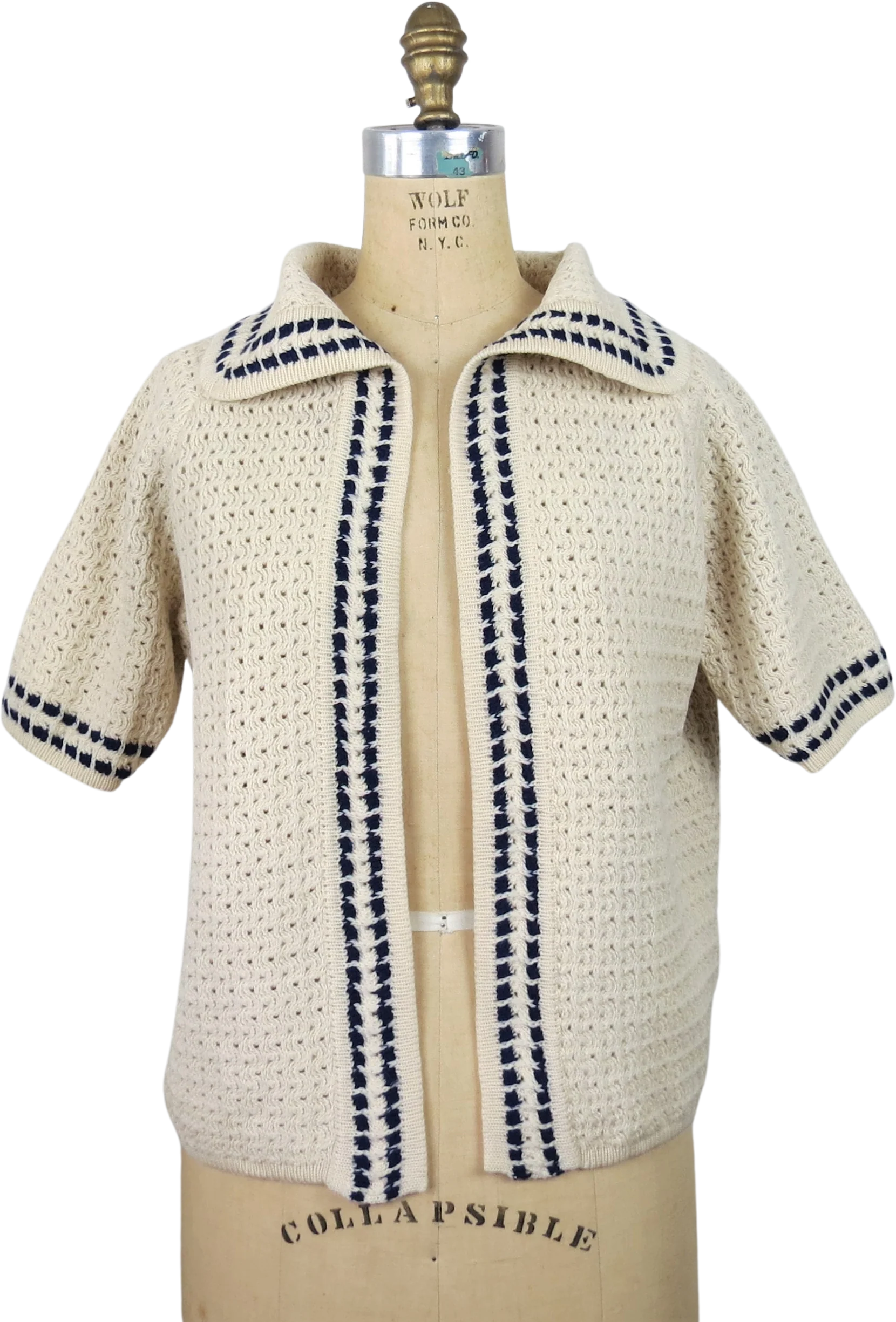 50s Wool Cardigan Sweater Shawl Collar Academia By Mirsa for Mallory