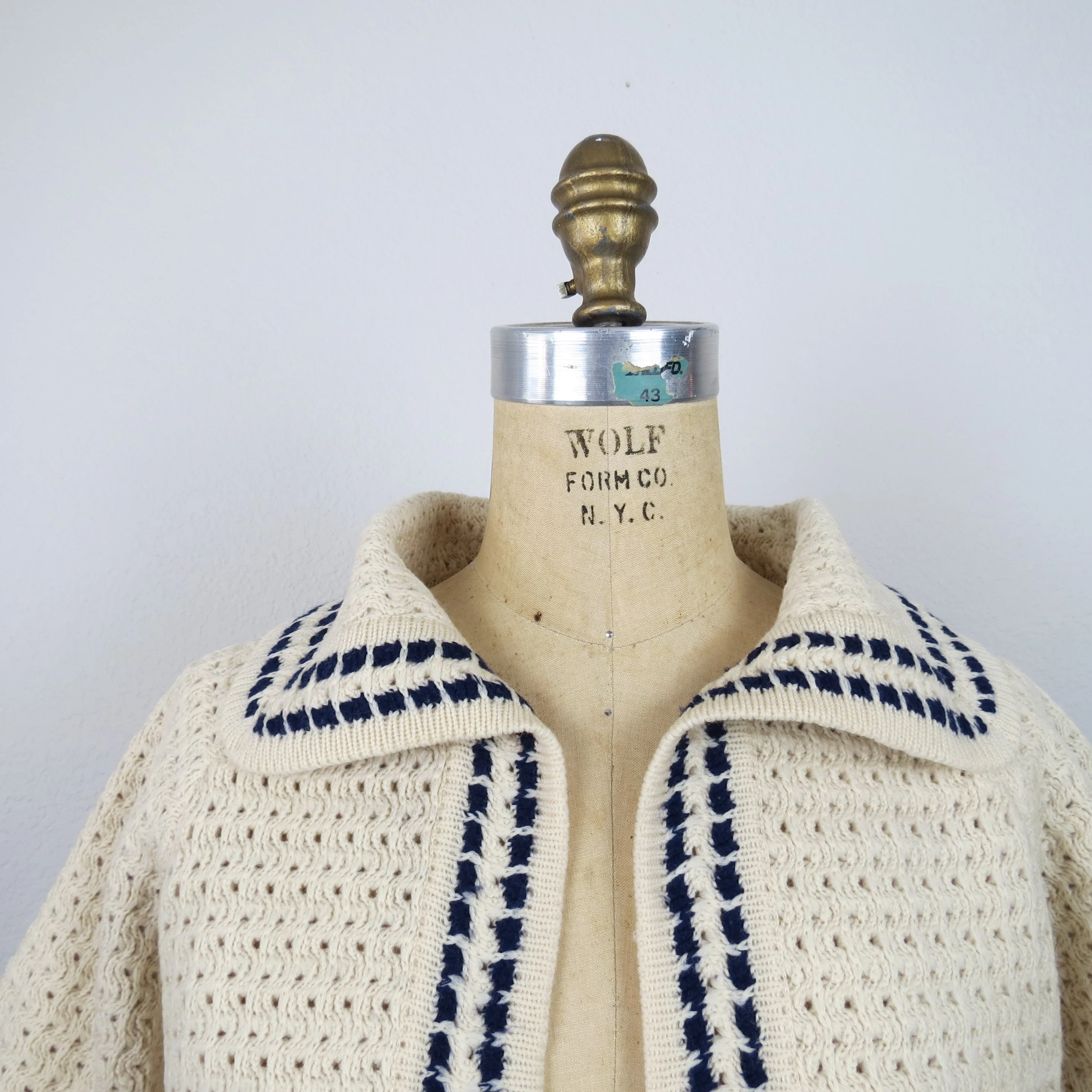 50s Wool Cardigan Sweater Shawl Collar Academia By Mirsa for Mallory - Image 3