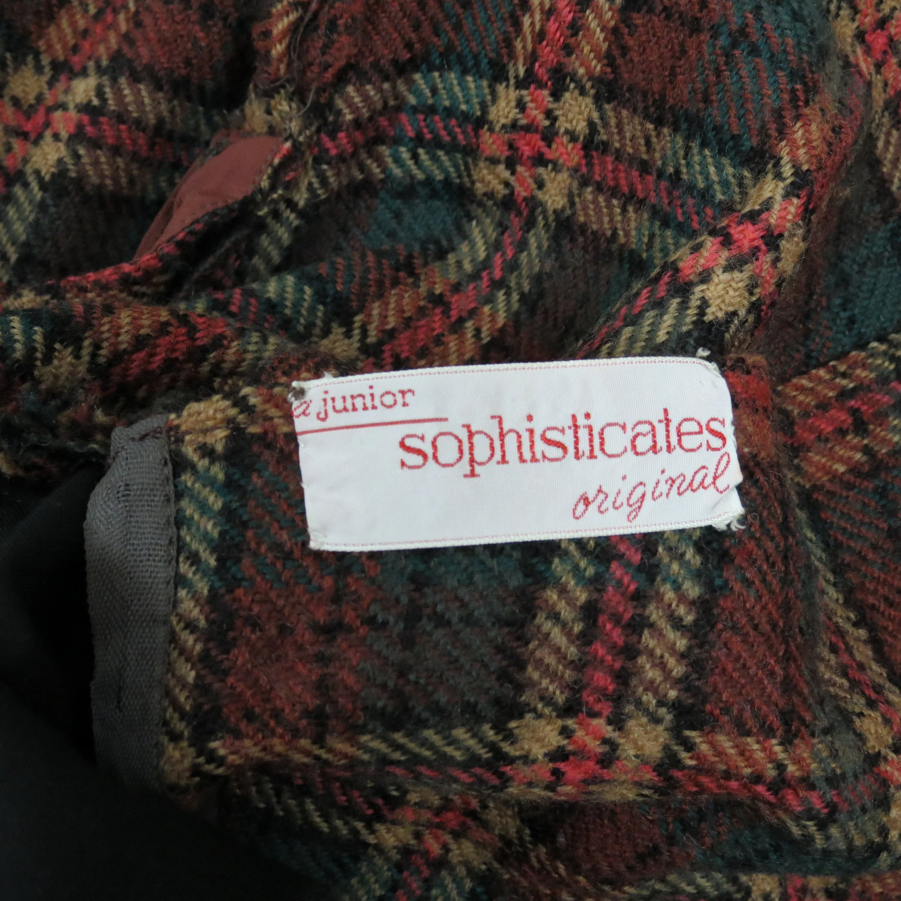 50s Wool Plaid Shirt Dress Shirtwaist Wiggle Pencil By Nicholas Ungar - Image 7