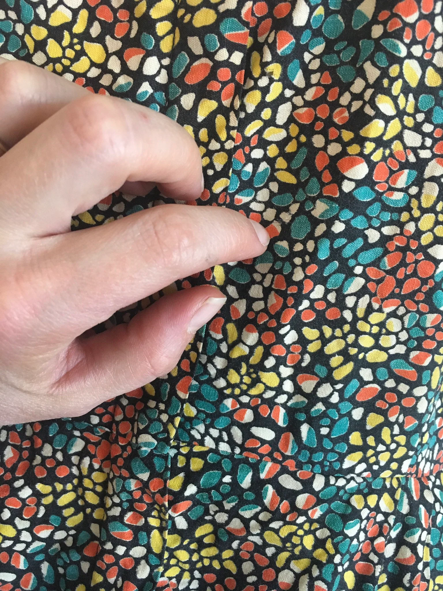 50's Zip Front Multicolor Stained Glass Print Dress by Kay Whitney - Image 7