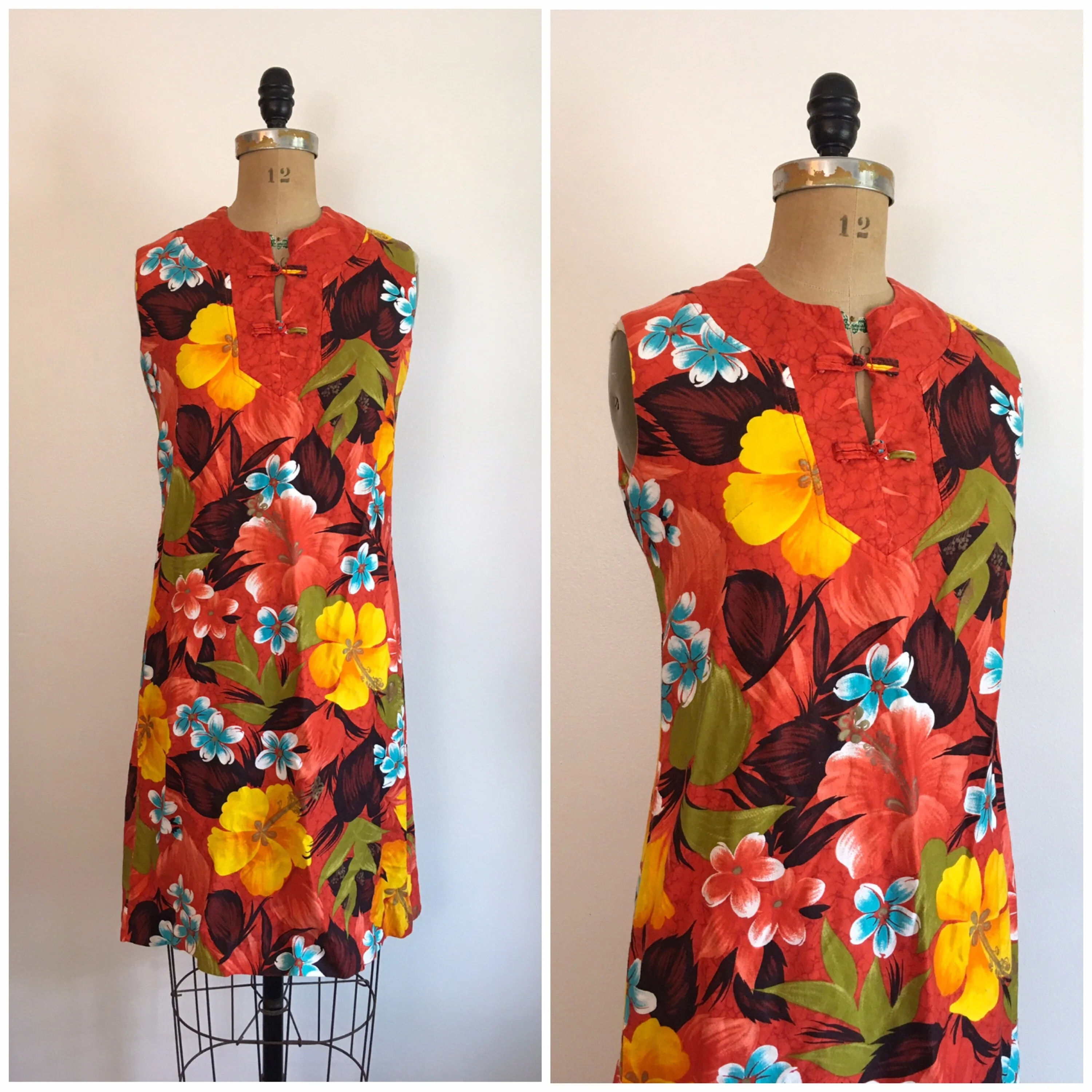 60’s Hibiscus Floral Print Shift Dress by Sears Hawaiian Fashions - Image 3