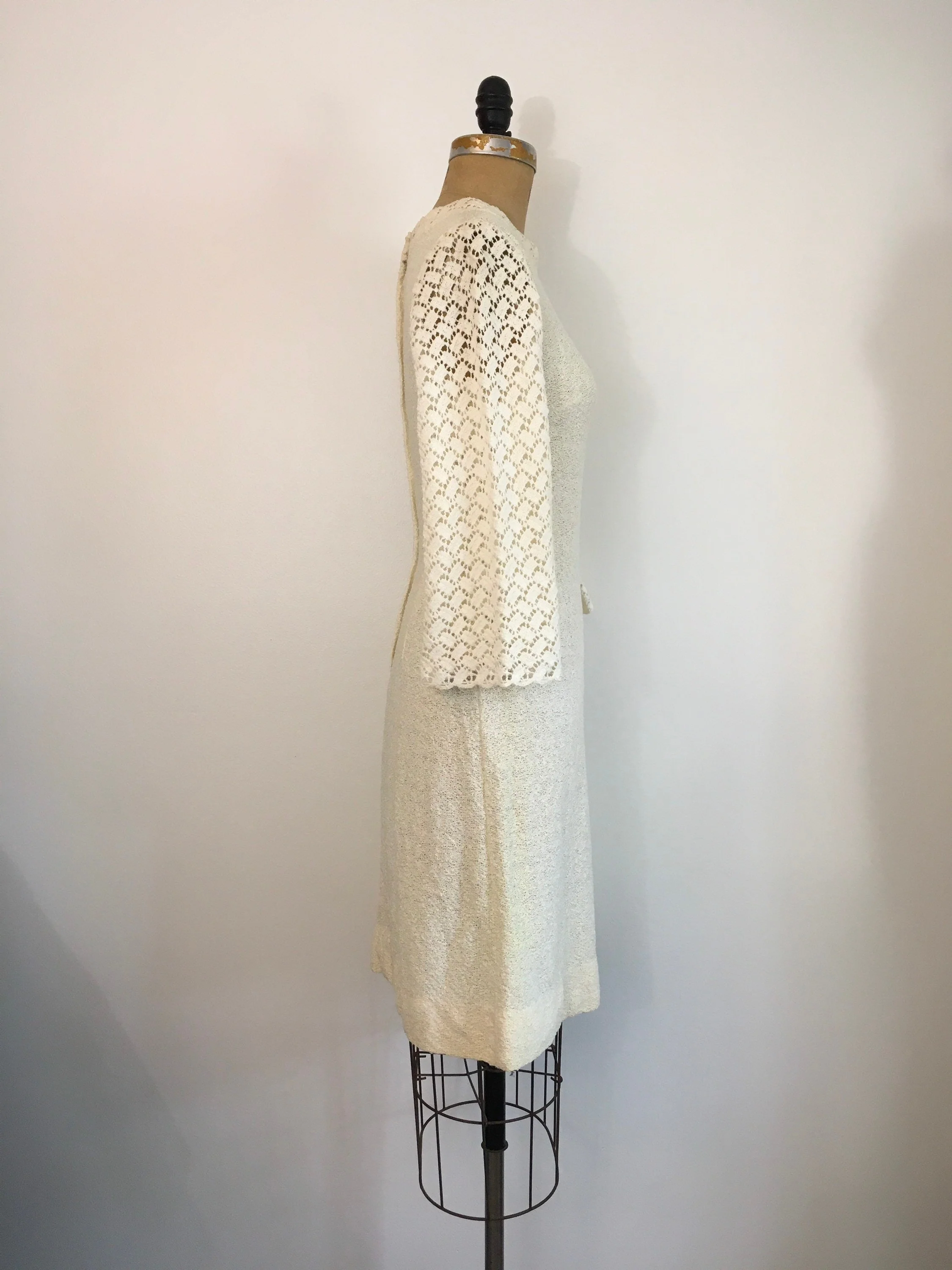 60’s Knit Ivory Sweater Dress - Image 5
