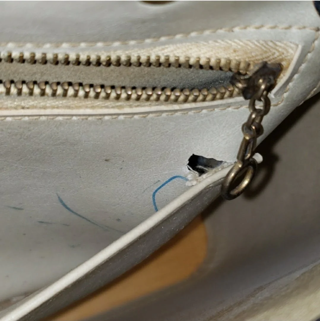 60’s Mille Fleur Blue Spangles Circles Hand Bag by Enid Collins - Image 7