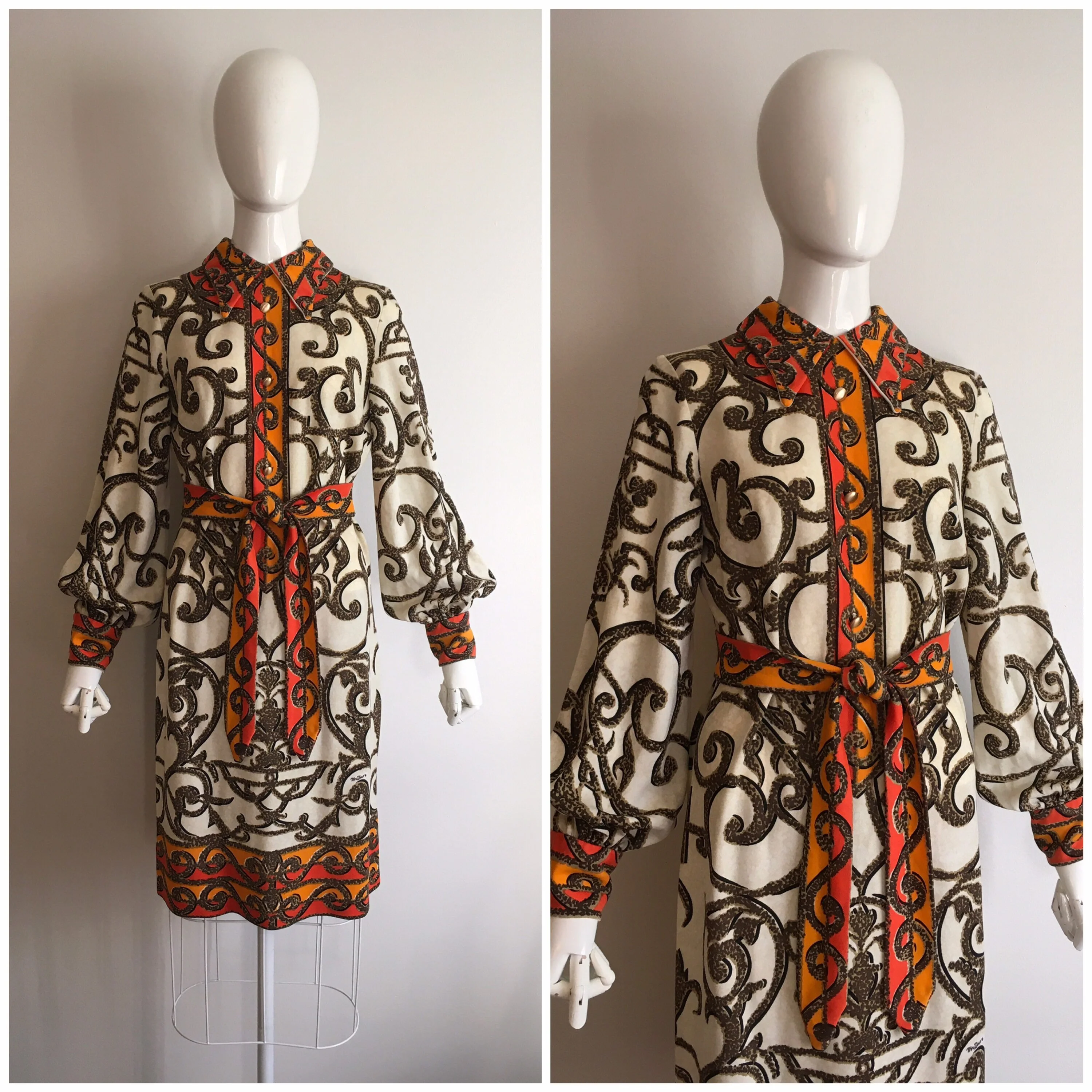 60’s Optical Art Border Print Dress by Mr. Dino - Image 3
