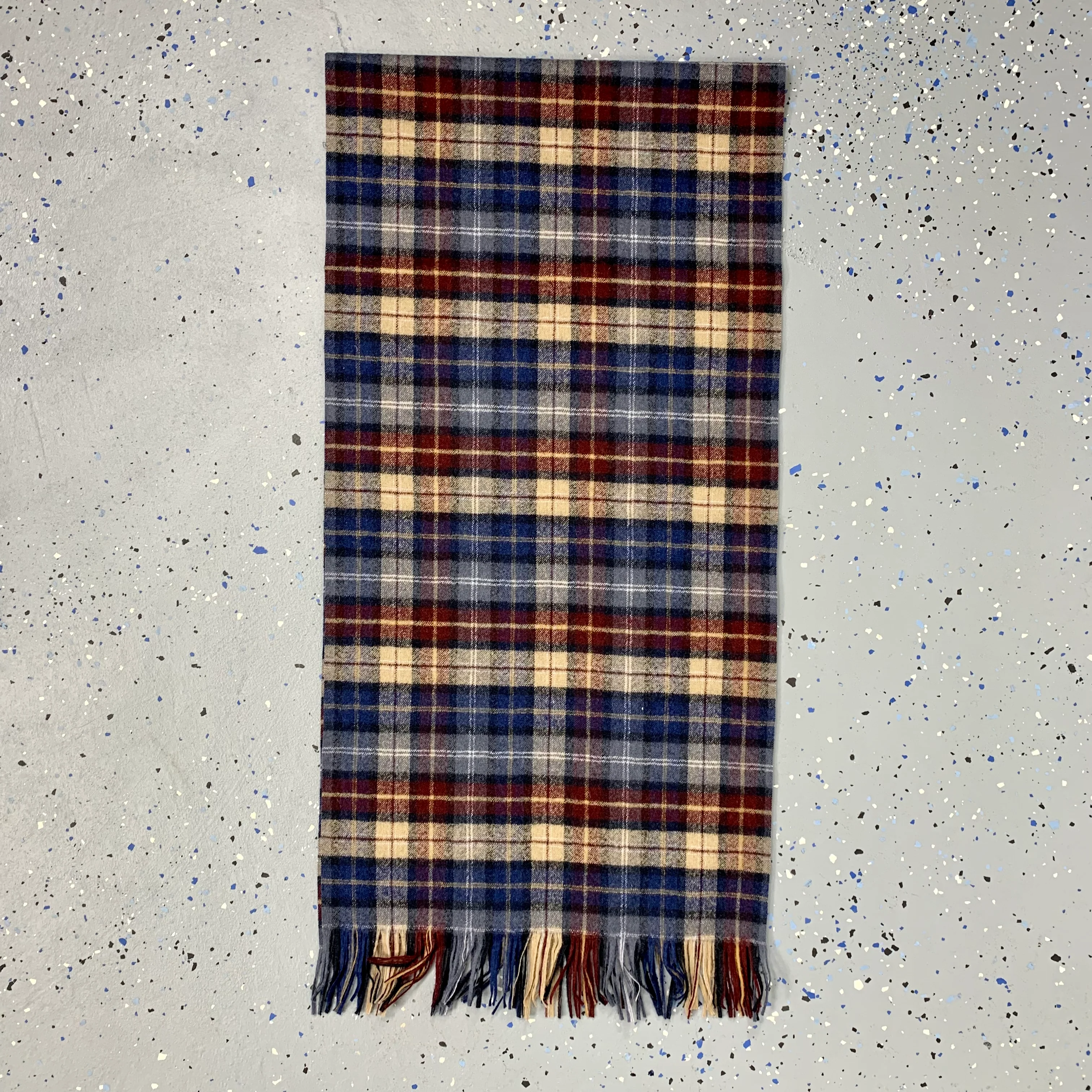 60s 100% Virgin Wool Plaid Neck Scarf Muffler With Box By Pendleton - Image 7