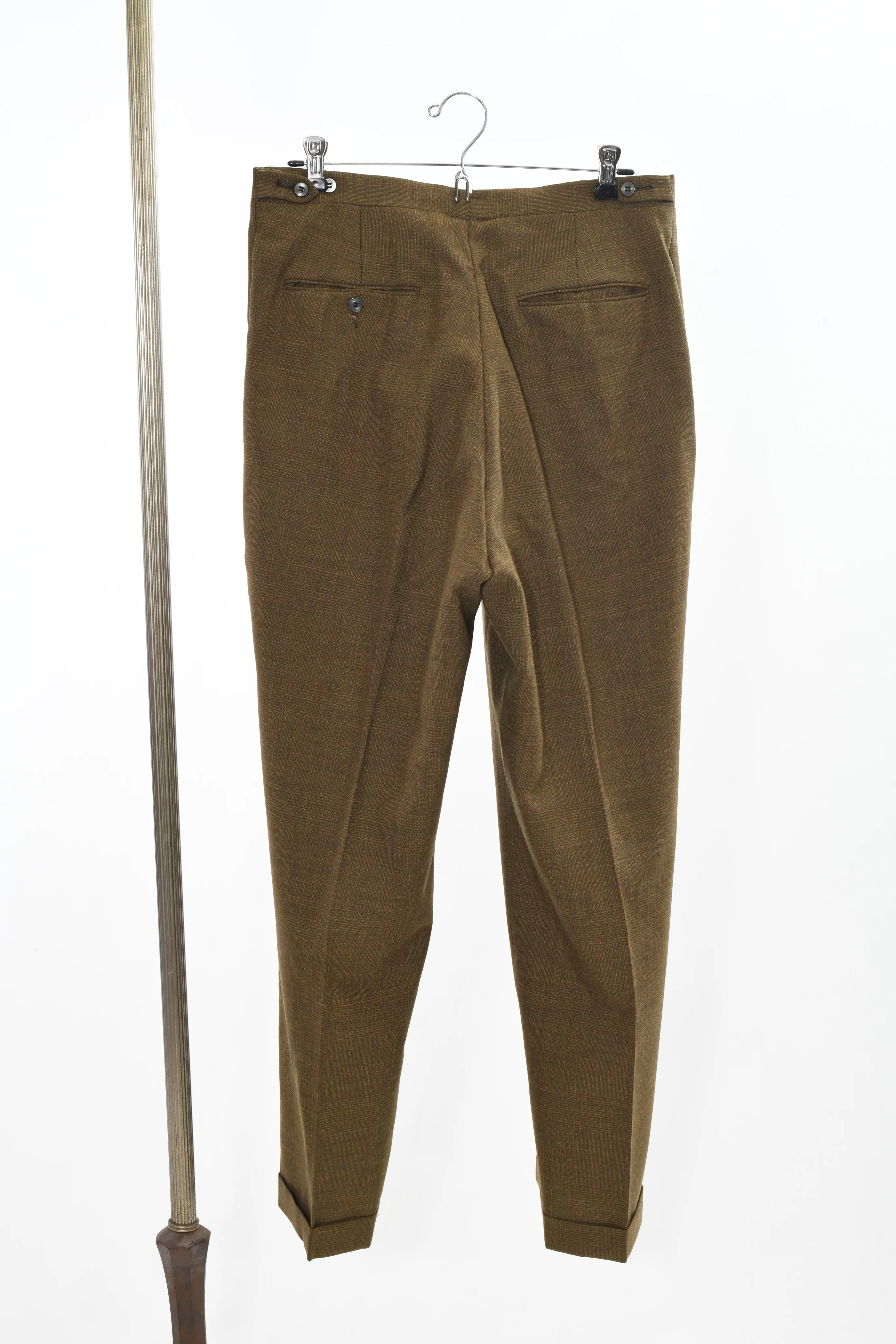 60s 40r Green Brown Plaid Single Breasted Mod Suit By Tempo - Image 10