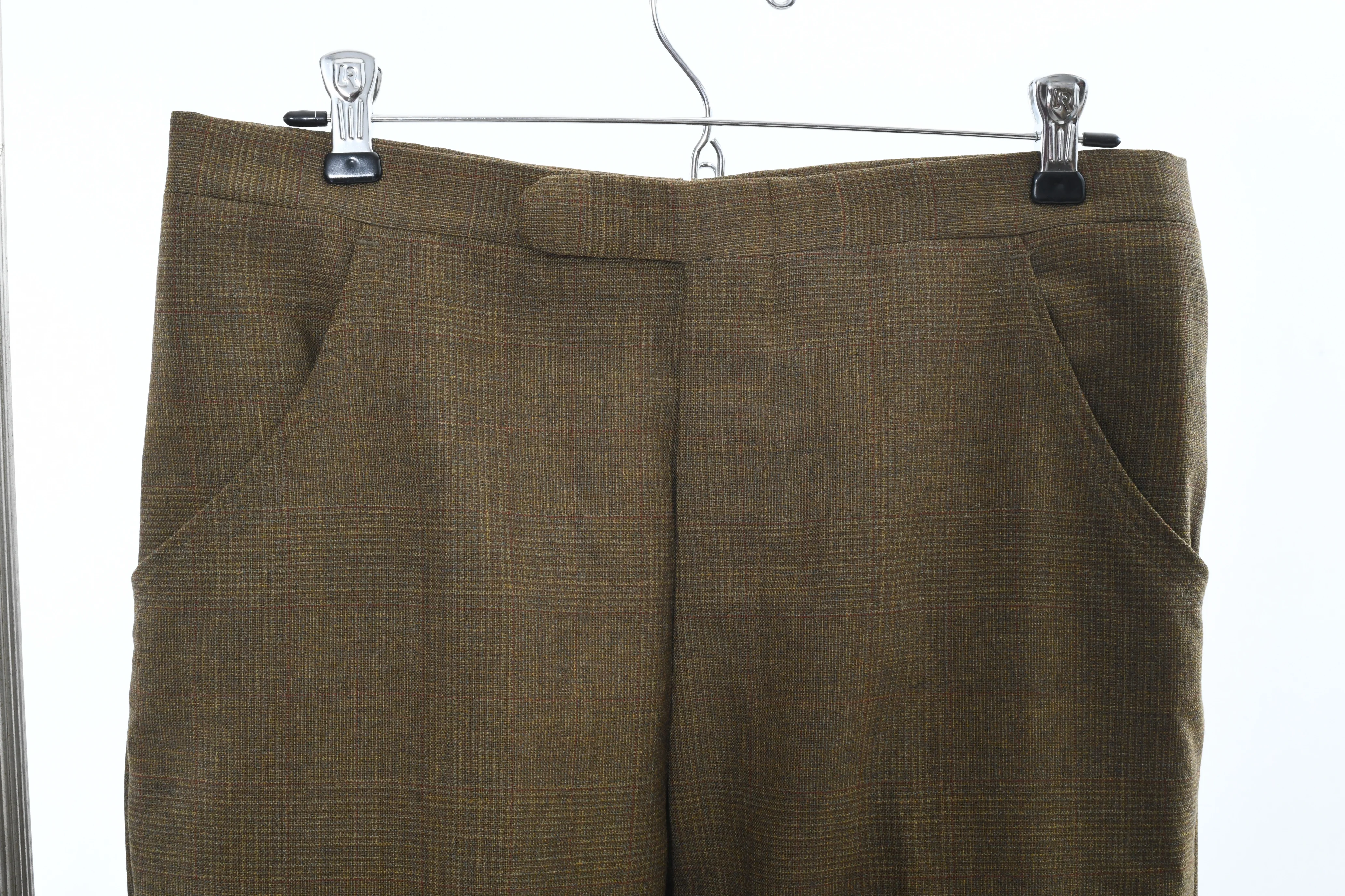 60s 40r Green Brown Plaid Single Breasted Mod Suit By Tempo - Image 11