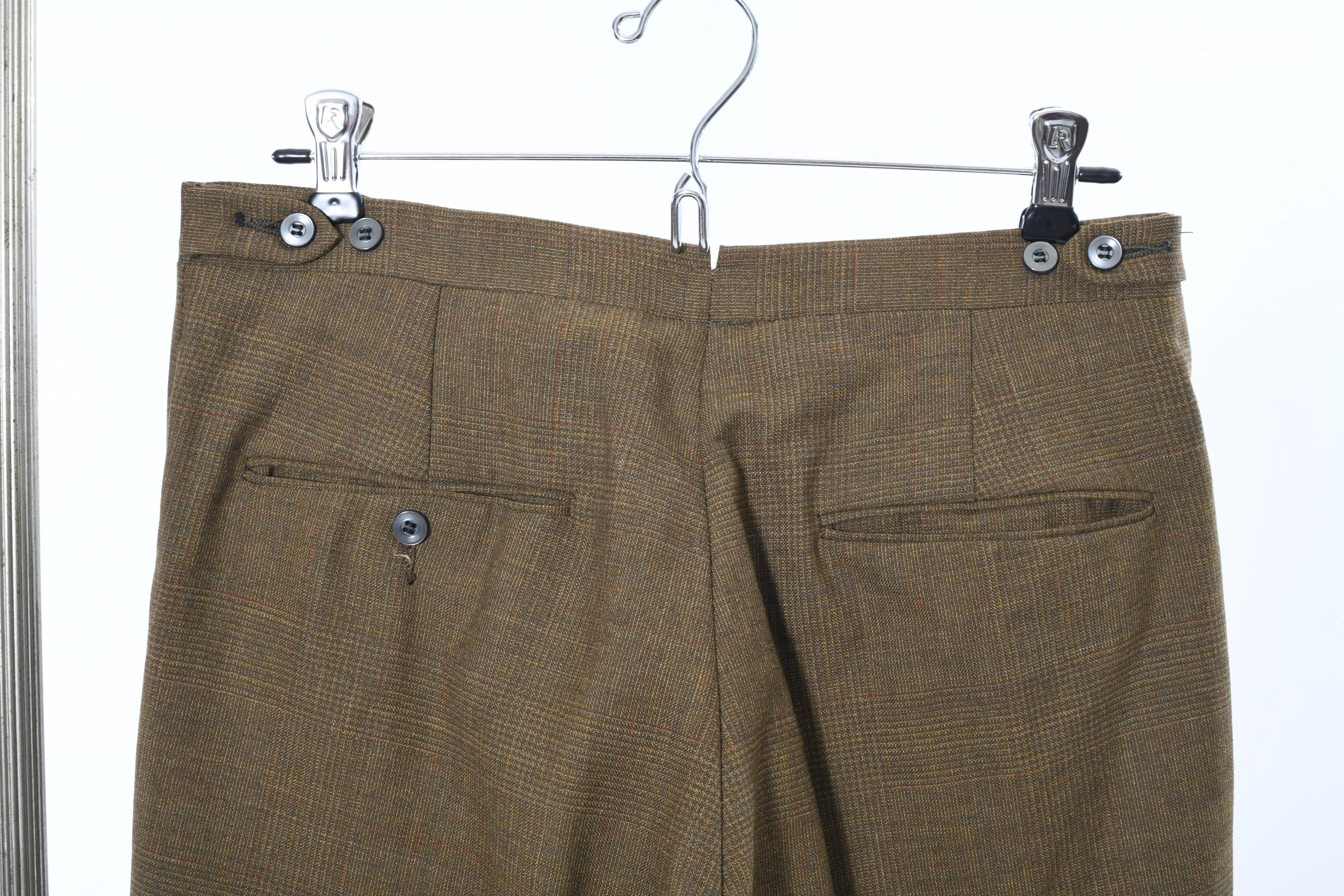 60s 40r Green Brown Plaid Single Breasted Mod Suit By Tempo - Image 12