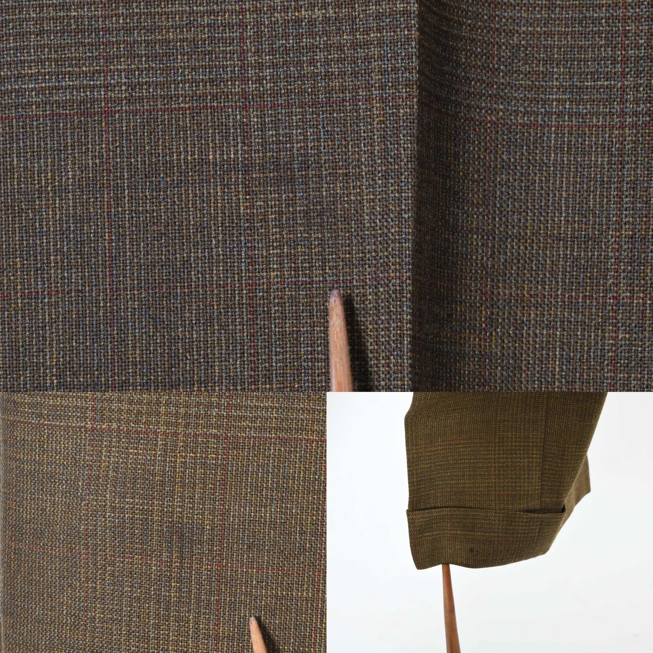 60s 40r Green Brown Plaid Single Breasted Mod Suit By Tempo - Image 15