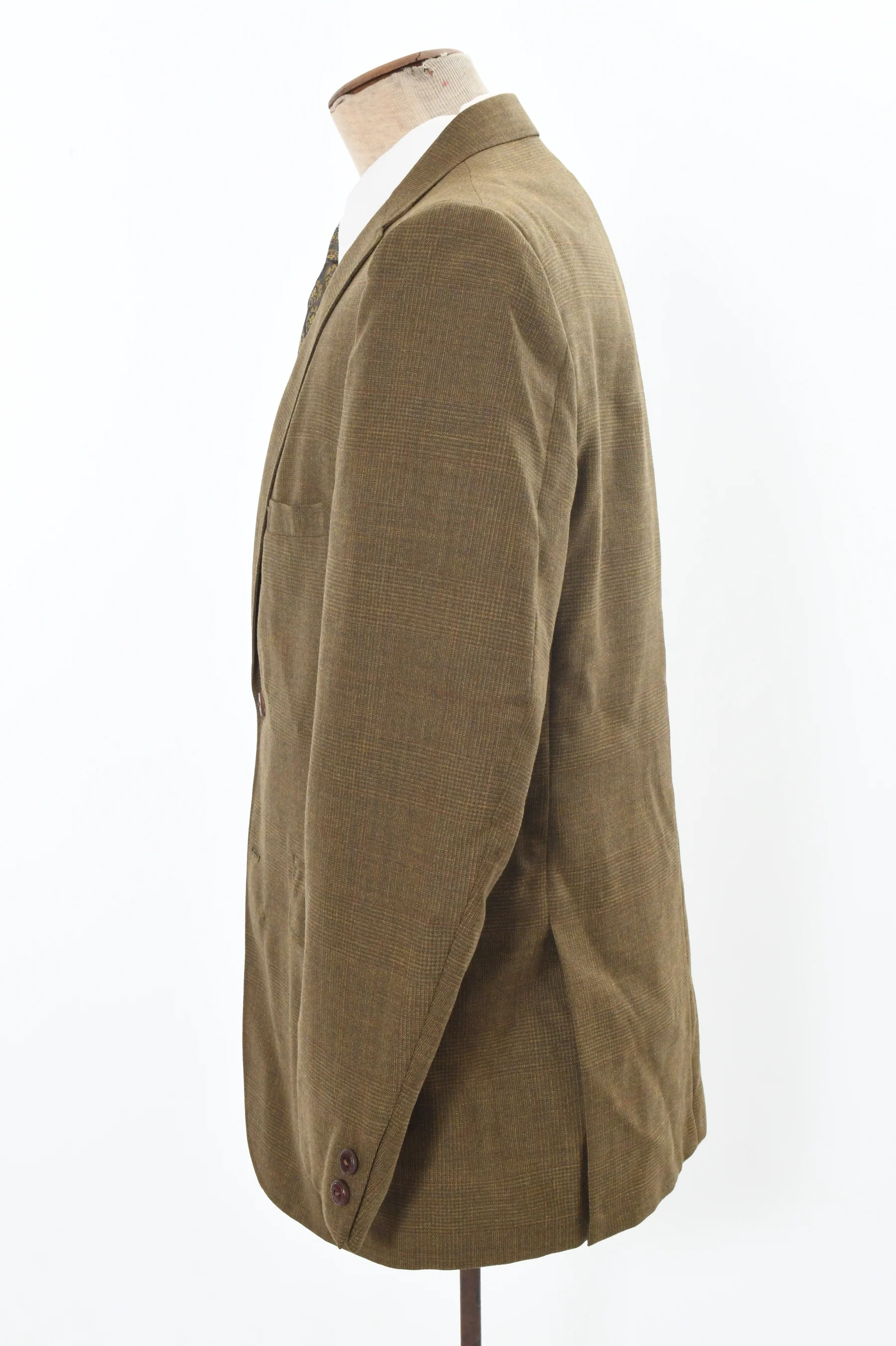 60s 40r Green Brown Plaid Single Breasted Mod Suit By Tempo - Image 5