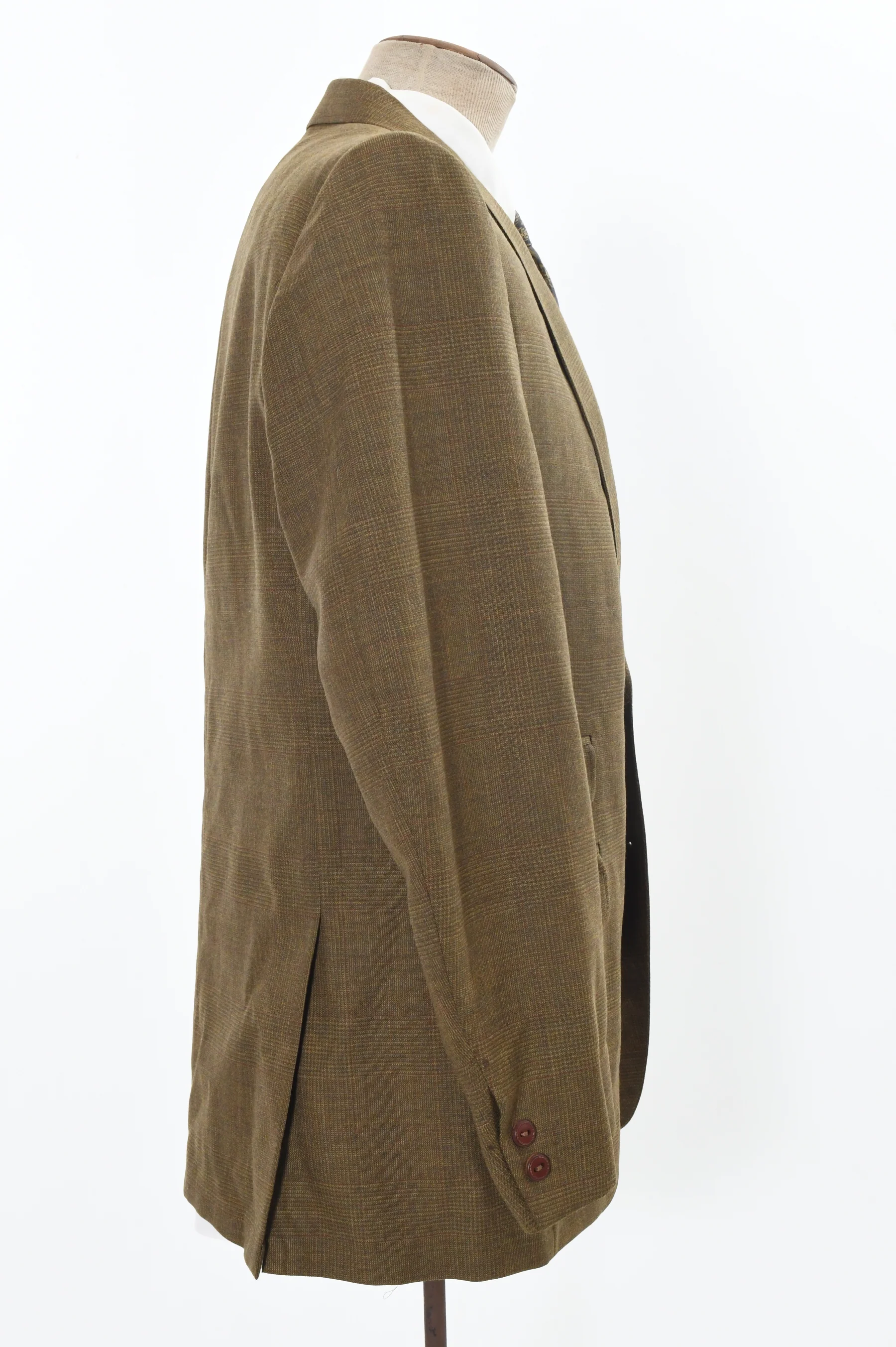 60s 40r Green Brown Plaid Single Breasted Mod Suit By Tempo - Image 6