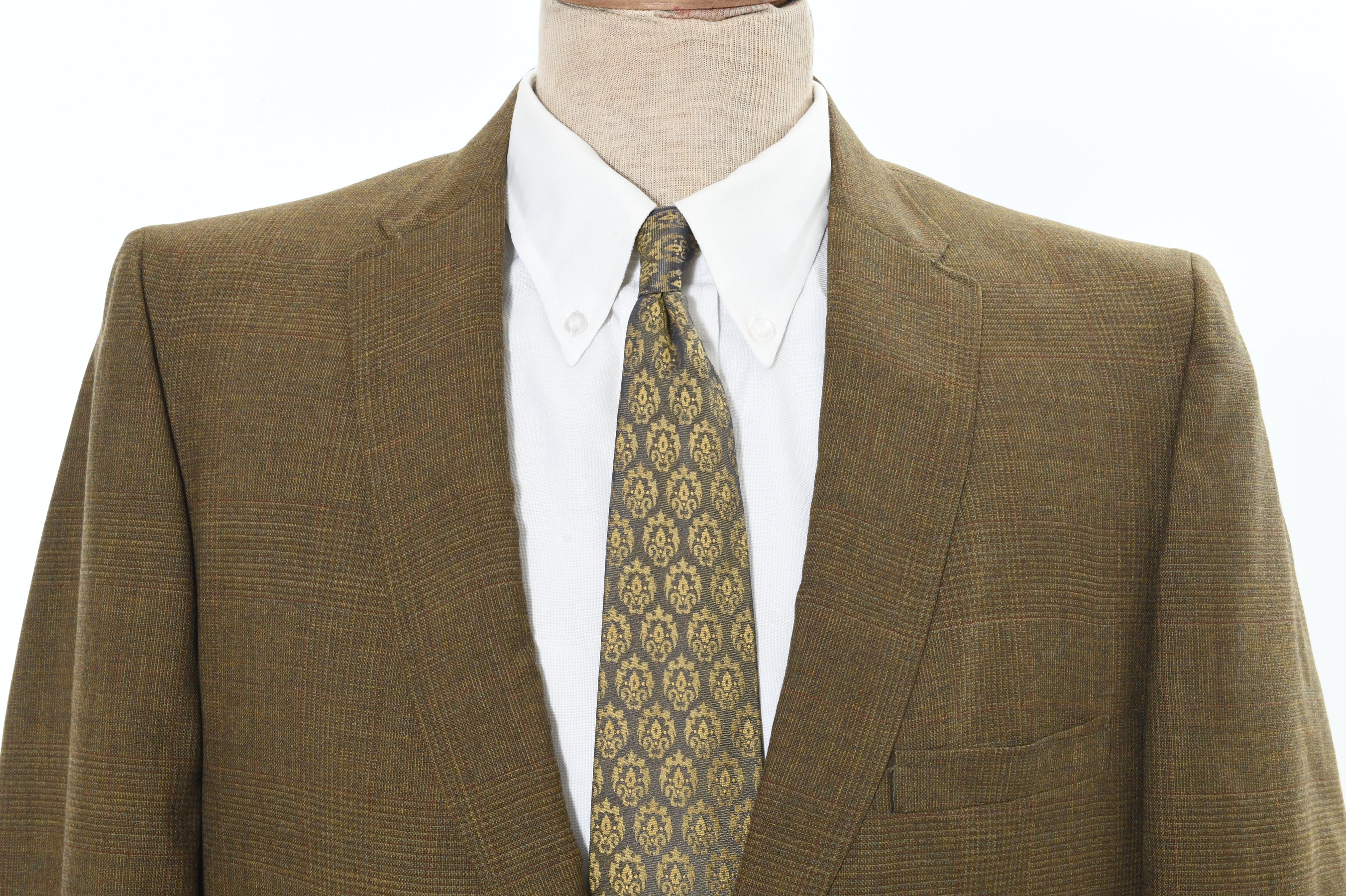 60s 40r Green Brown Plaid Single Breasted Mod Suit By Tempo - Image 7