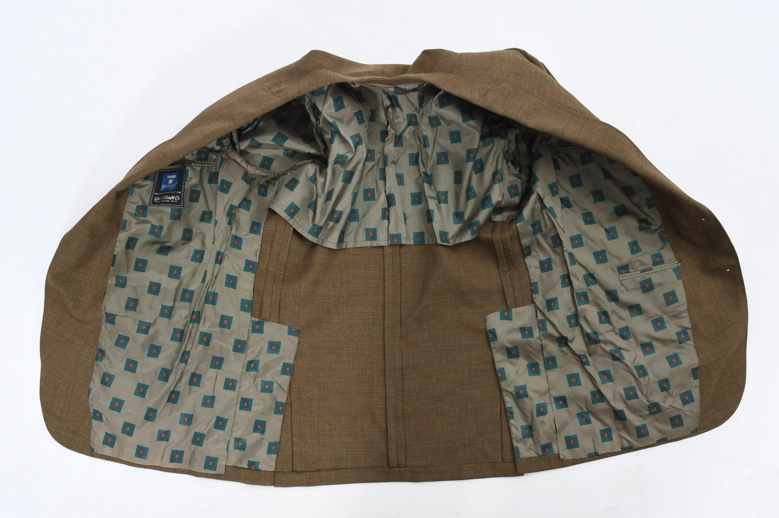 60s 40r Green Brown Plaid Single Breasted Mod Suit By Tempo - Image 8