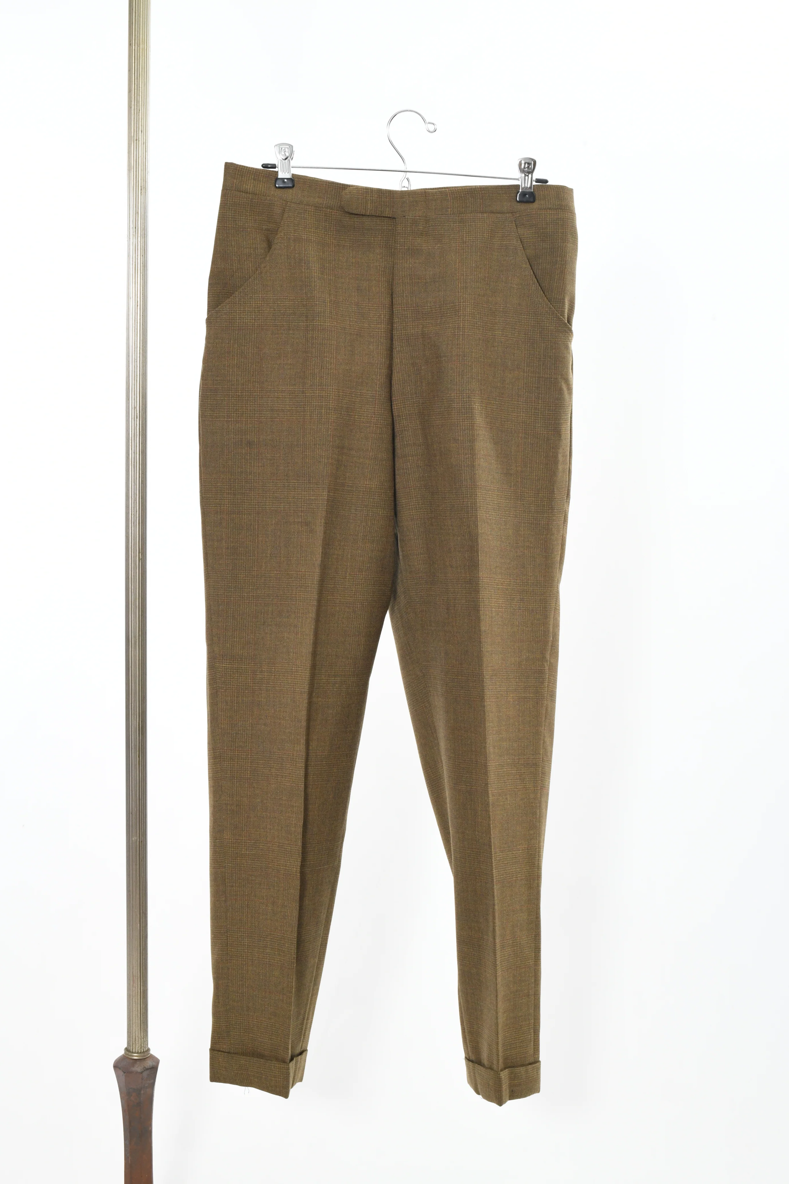 60s 40r Green Brown Plaid Single Breasted Mod Suit By Tempo - Image 9
