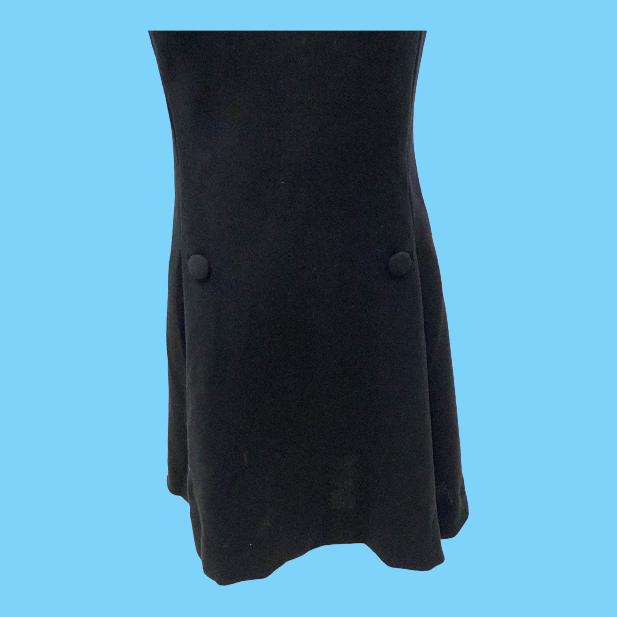 60s 60s Accentique Black Wool Knee Length Dress By Accentique - Image 5
