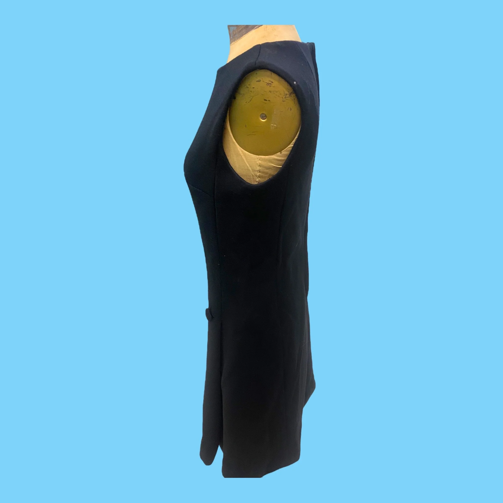 60s 60s Accentique Black Wool Knee Length Dress By Accentique - Image 7