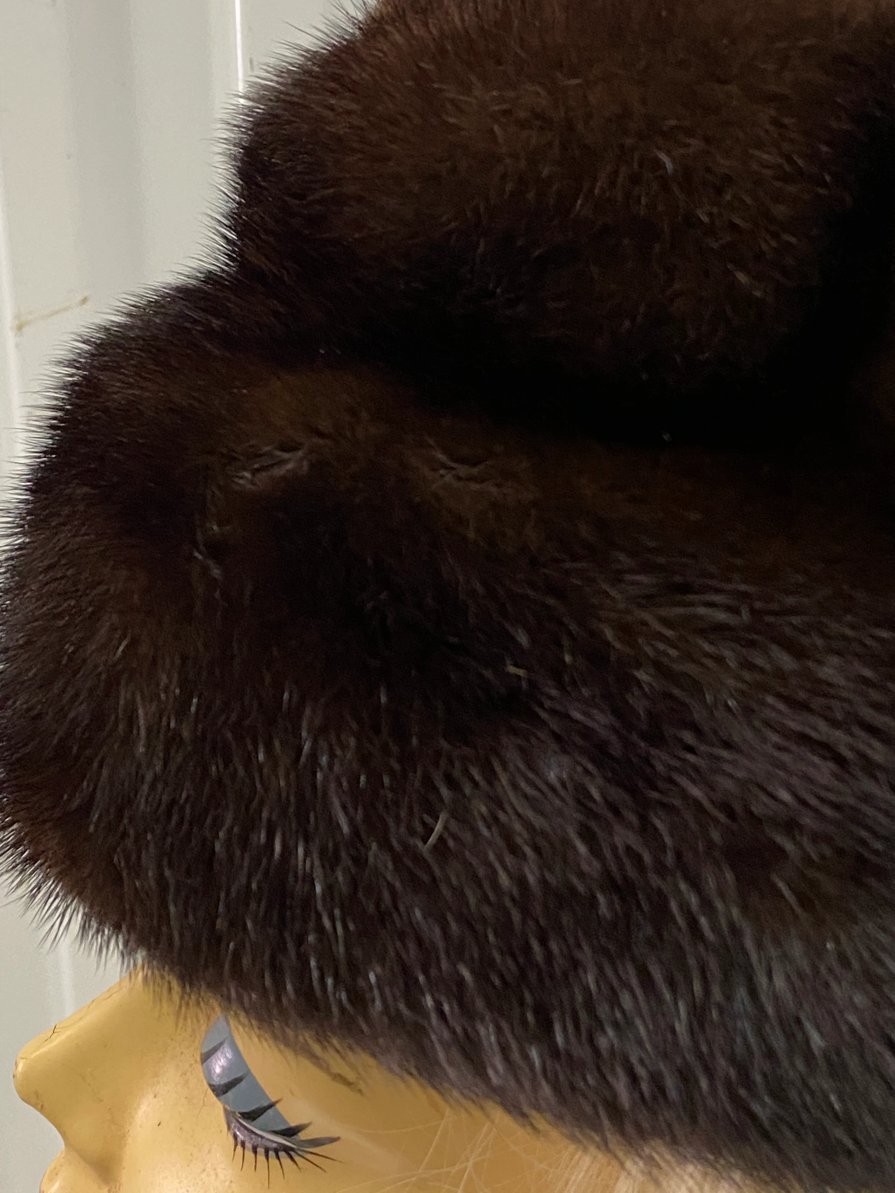 60s 60s Black Fur Winter Hat - Image 6