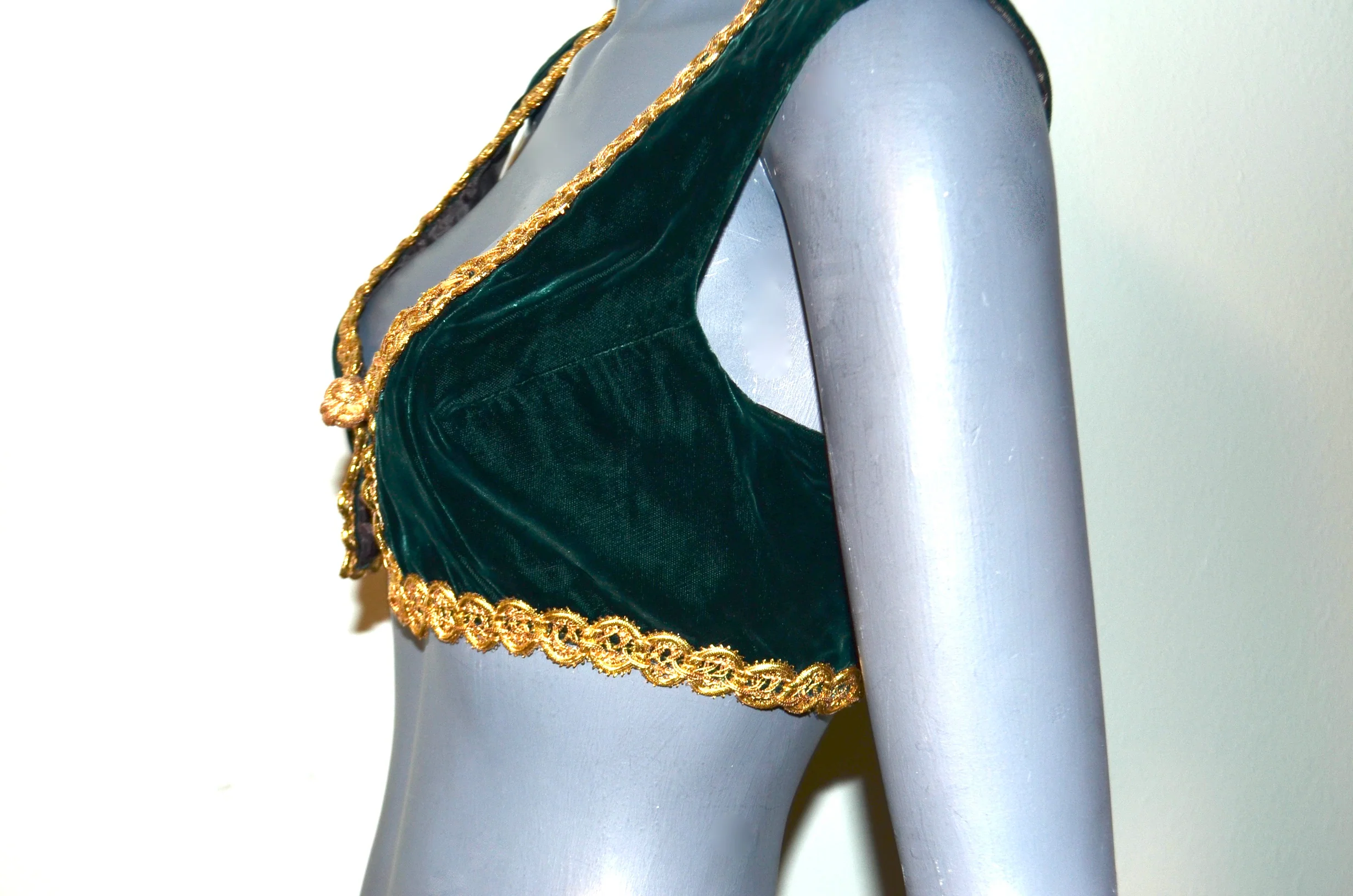 60s Jeannie Harem Velvet Vest. Party Burlesque, - Image 4