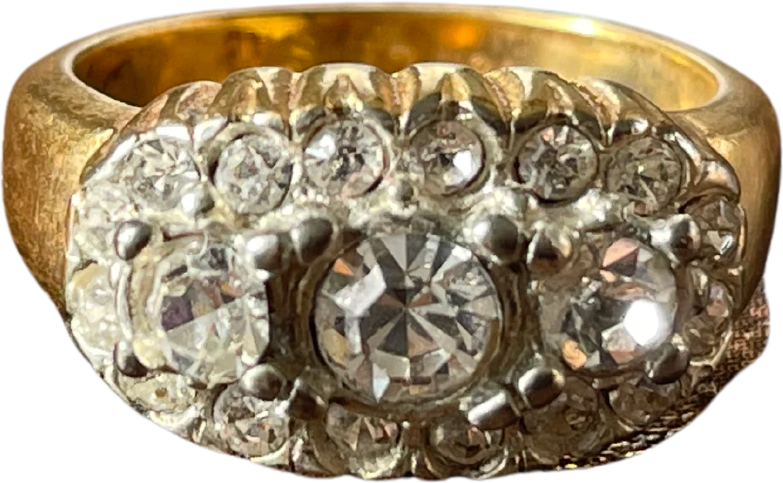 60s/70s 18k Gold Plated Cz Ring
