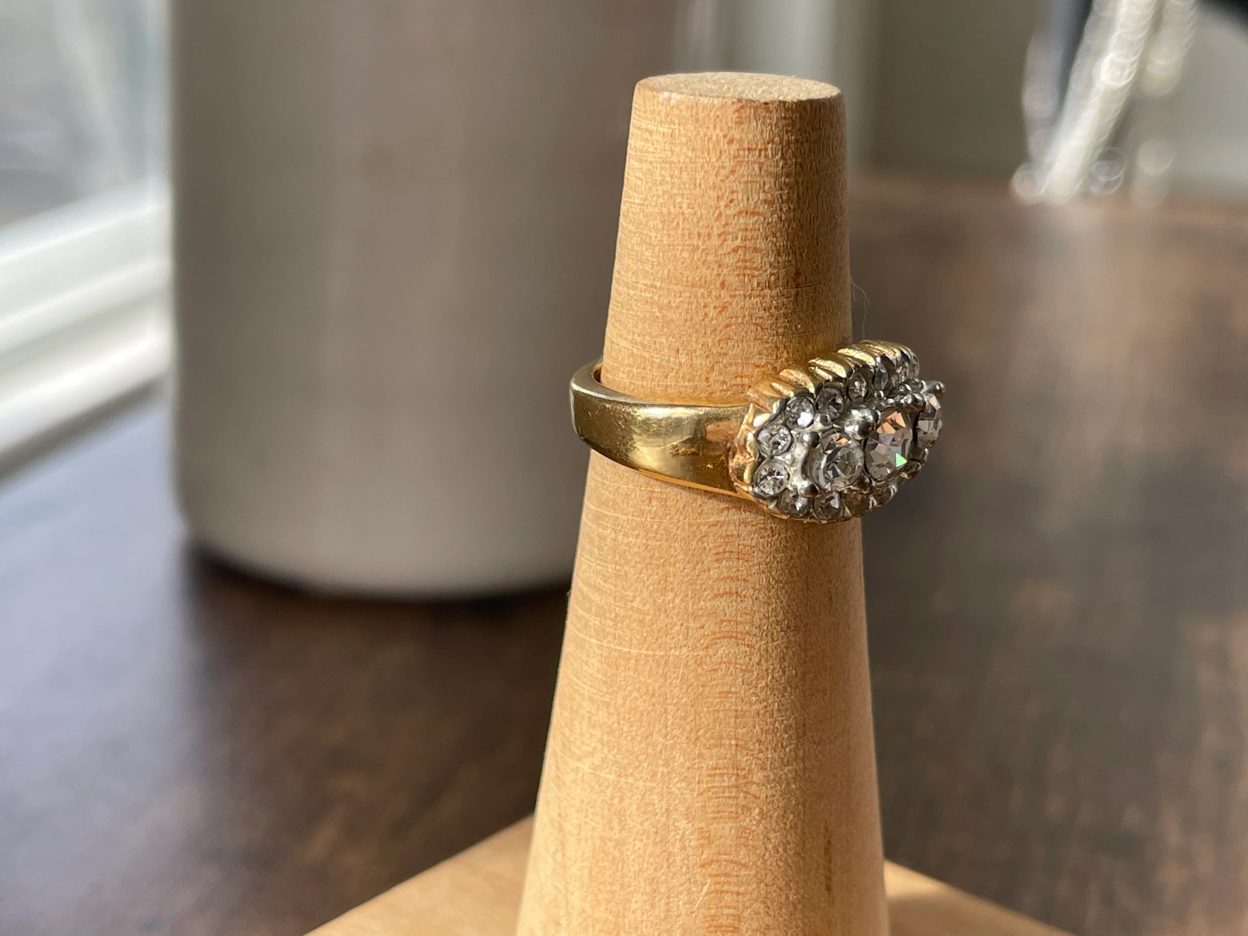 60s/70s 18k Gold Plated Cz Ring - Image 5