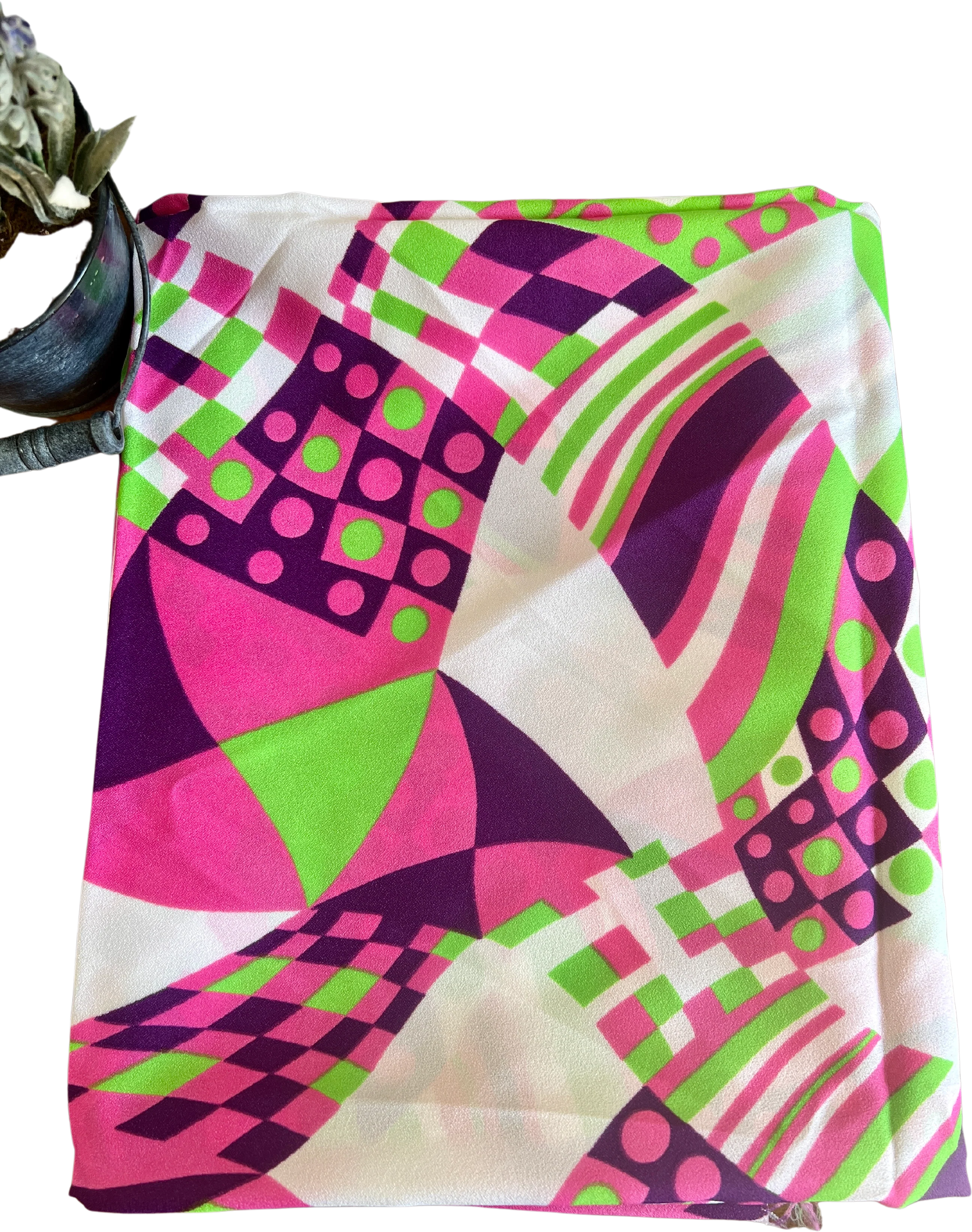 60s/70s 1970 Retro Geometric Shapes Multicolored Fabric