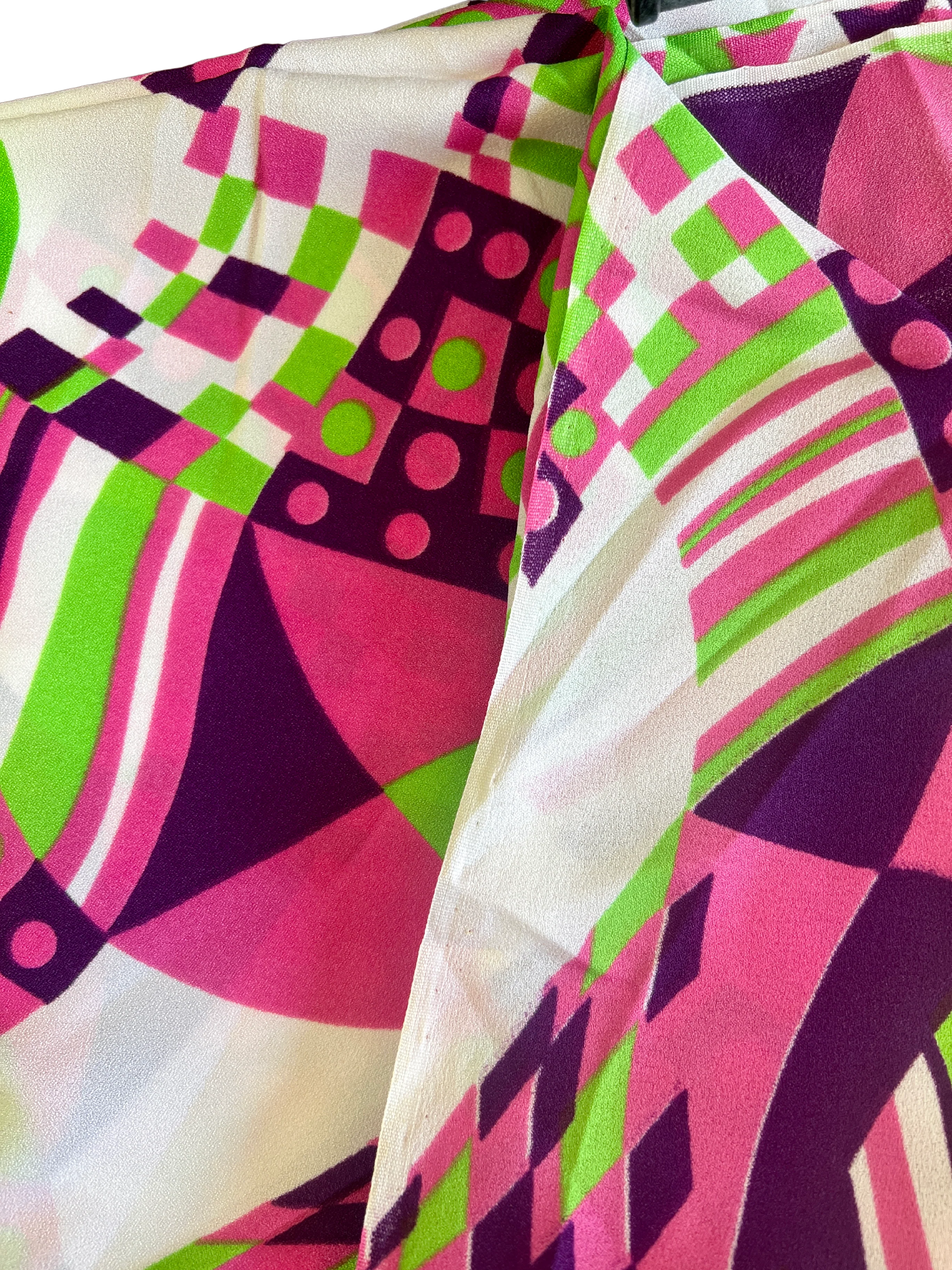 60s/70s 1970 Retro Geometric Shapes Multicolored Fabric - Image 2