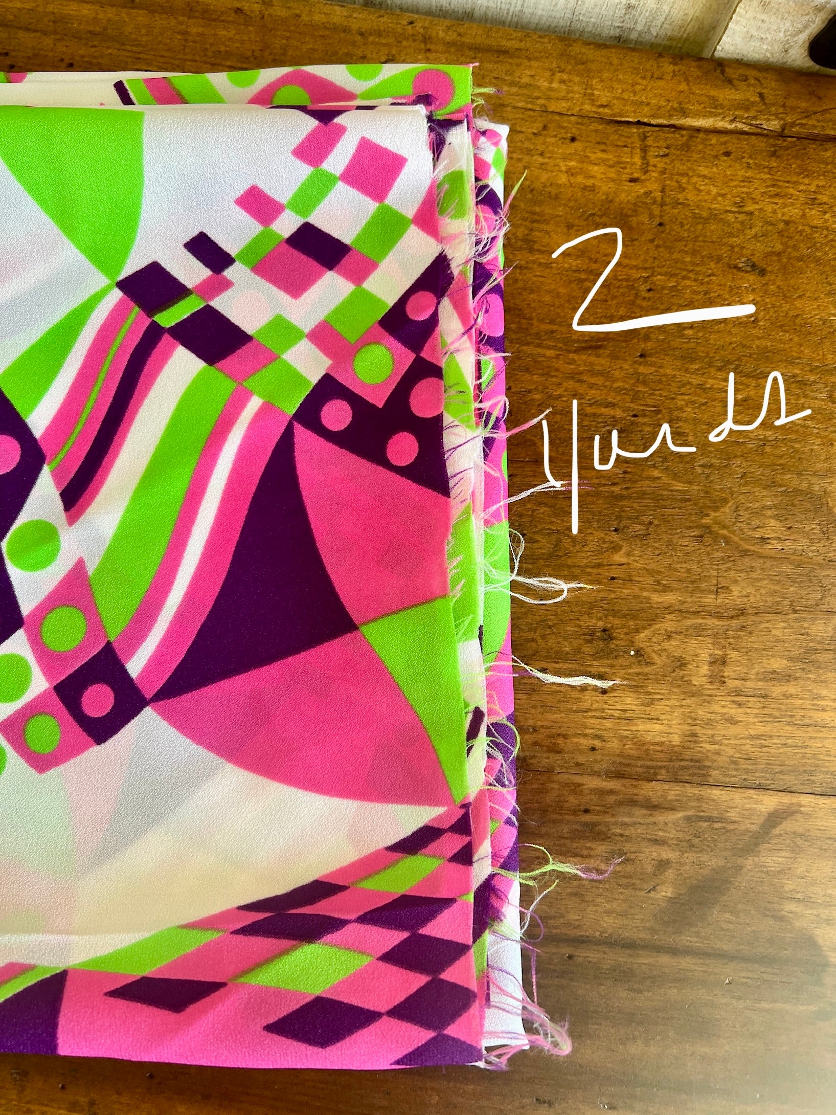 60s/70s 1970 Retro Geometric Shapes Multicolored Fabric - Image 4
