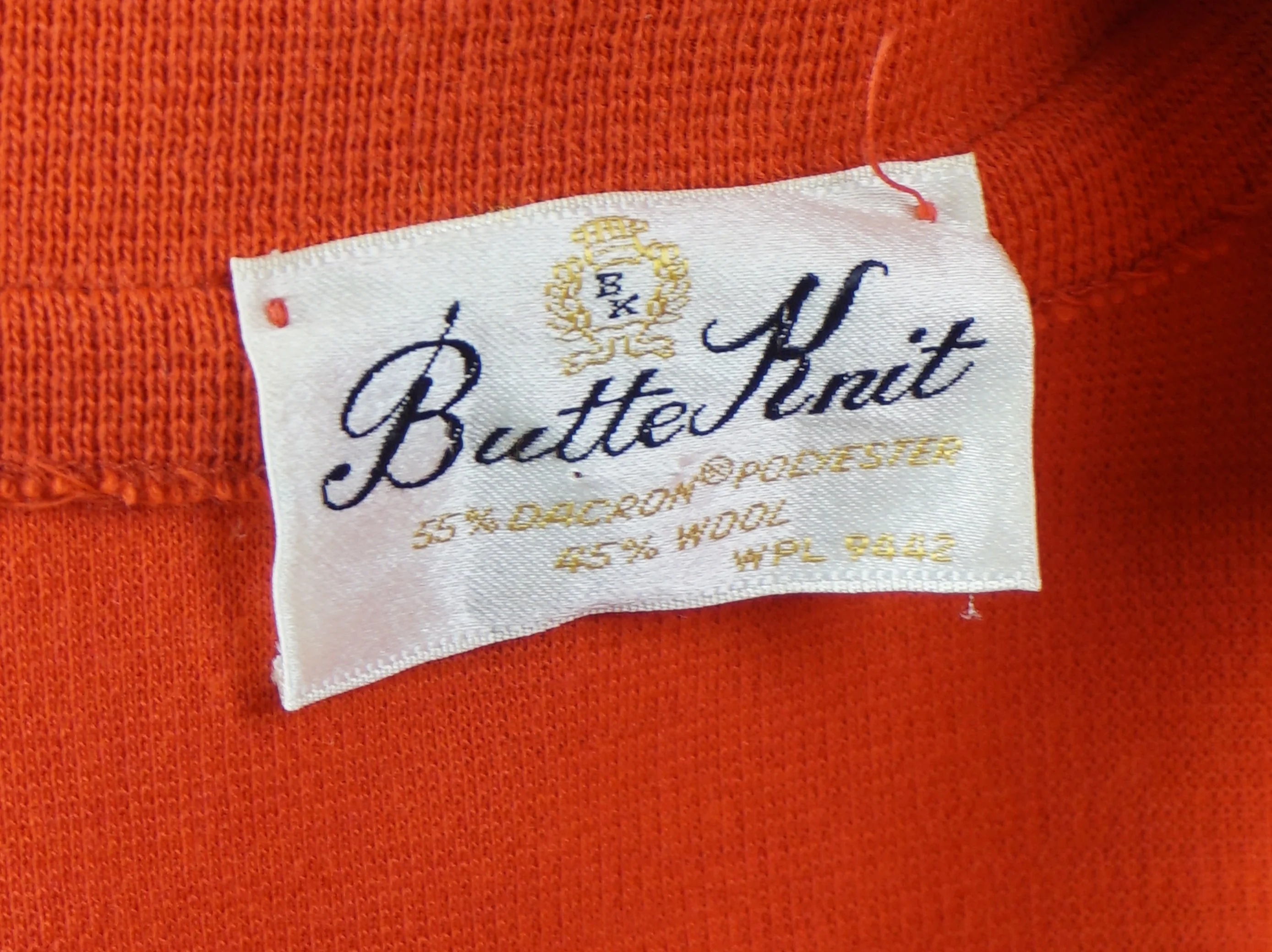 60s/70s 3 Piece Tangerine Suit Pencil Skirt Shell Top By Butte Knit - Image 10