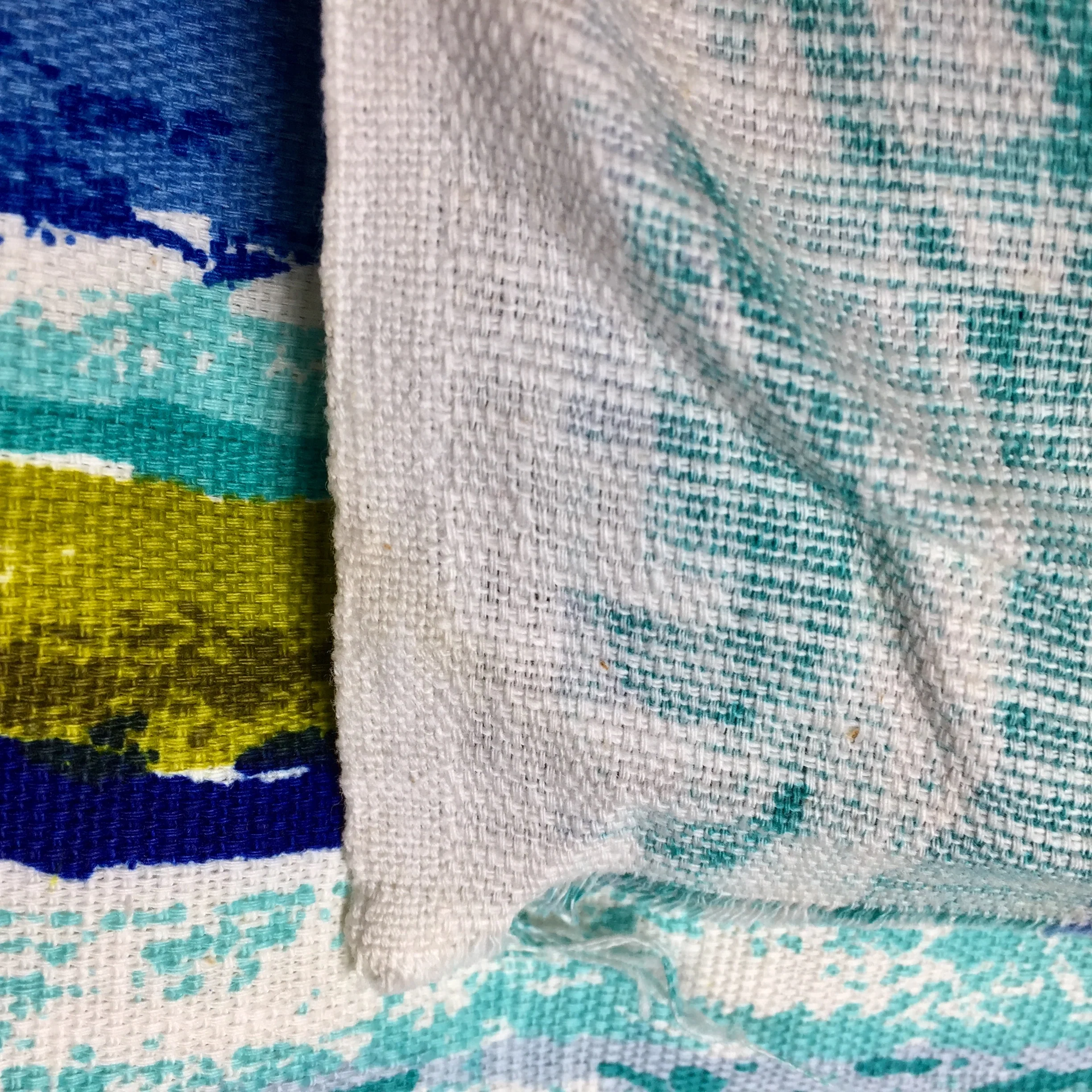 60s/70s 5th Avenue Designs Interior Fabric Blue Abstract By Dupont Savalux - Image 2