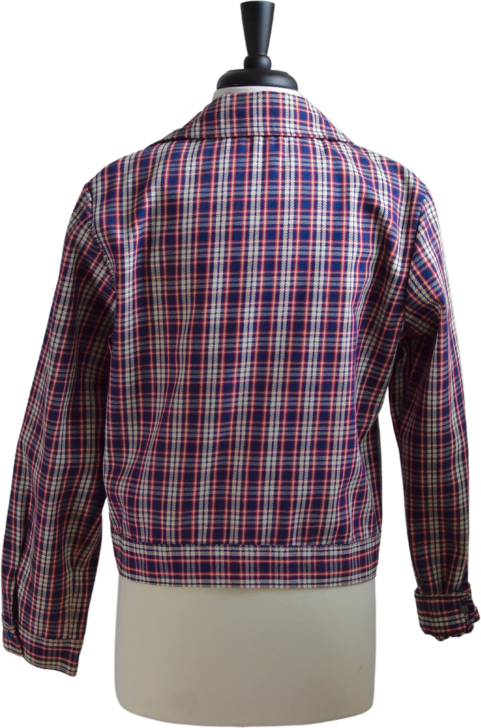 60s/70s 60s 70s Plaid Jacket Red White Blue - Image 2