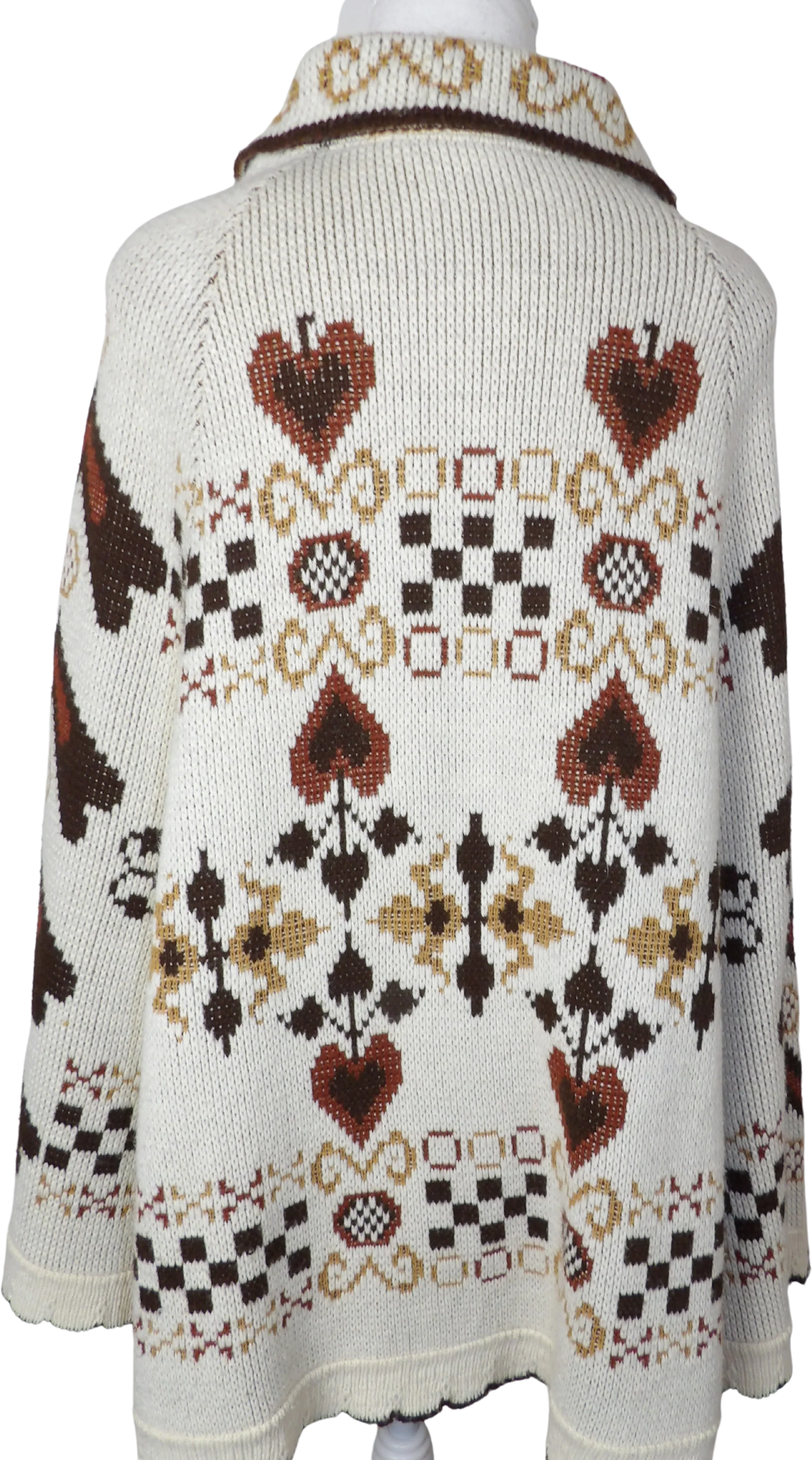 60s/70s 60s 70s Vintage Button Down Knit Poncho - Image 2