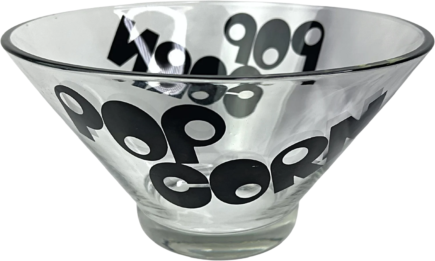 60s/70s 60s Popcorn Large Serving Snack Bowl By Wheaton Glass