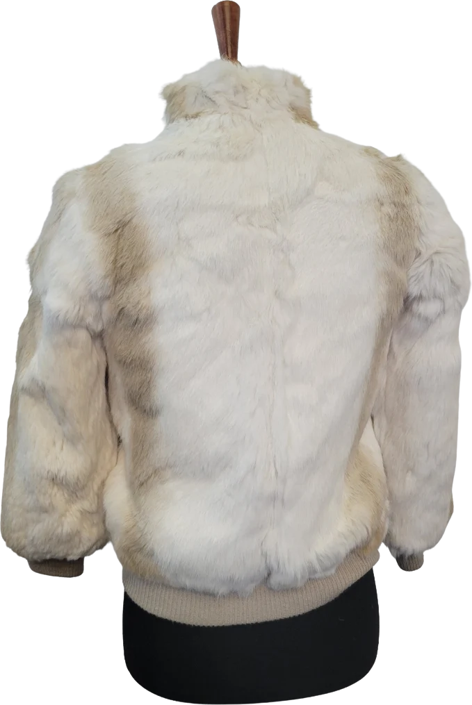 60s/70s 70s White Fur Bomber Jacket - Image 2