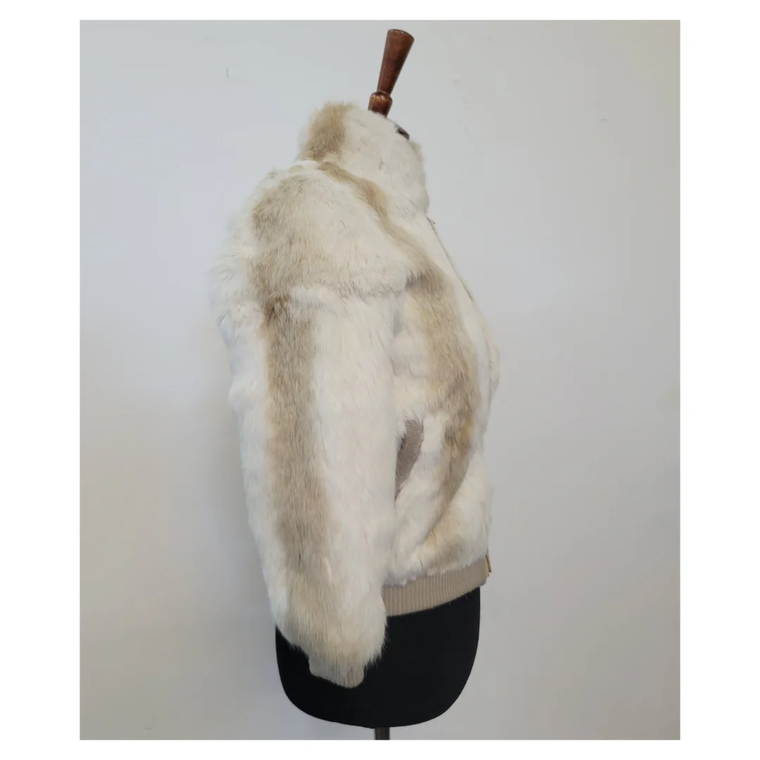 60s/70s 70s White Fur Bomber Jacket - Image 5
