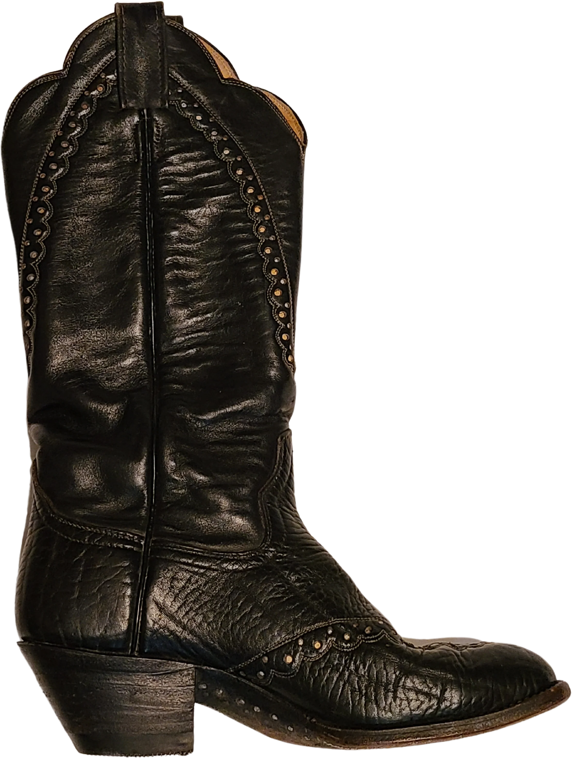 60s/70s 8n Leather Cowboy Boots Leather Sole By Laramie - Image 2
