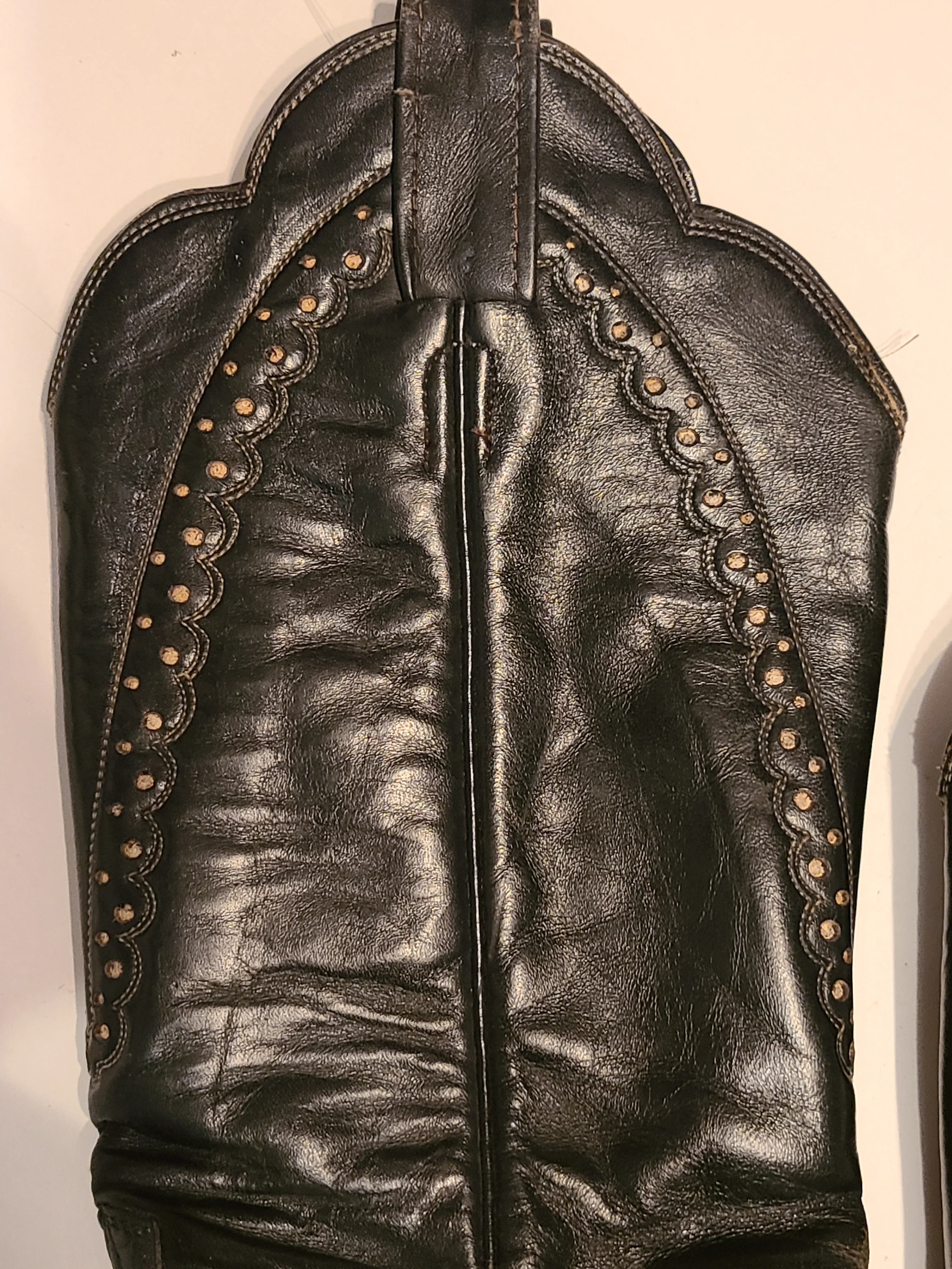 60s/70s 8n Leather Cowboy Boots Leather Sole By Laramie - Image 4