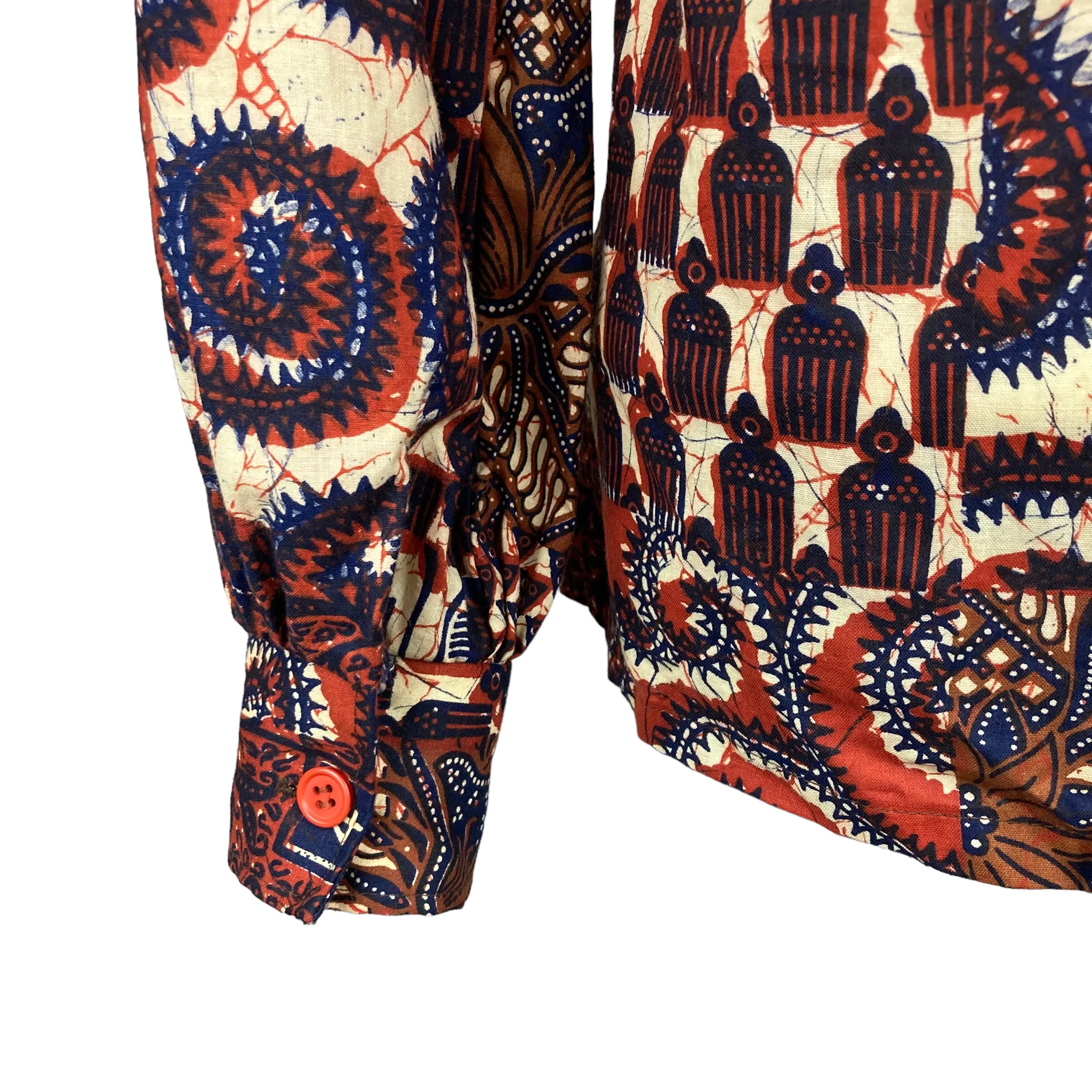 60s/70s Geometrical Print Button Down Shirt by Jcpenny - Image 5