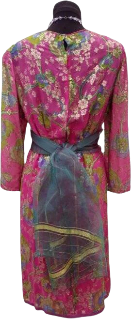 60s/70s Amazing Pink Gold Metallic Shift Dress Designer By Claire Pearone - Image 2