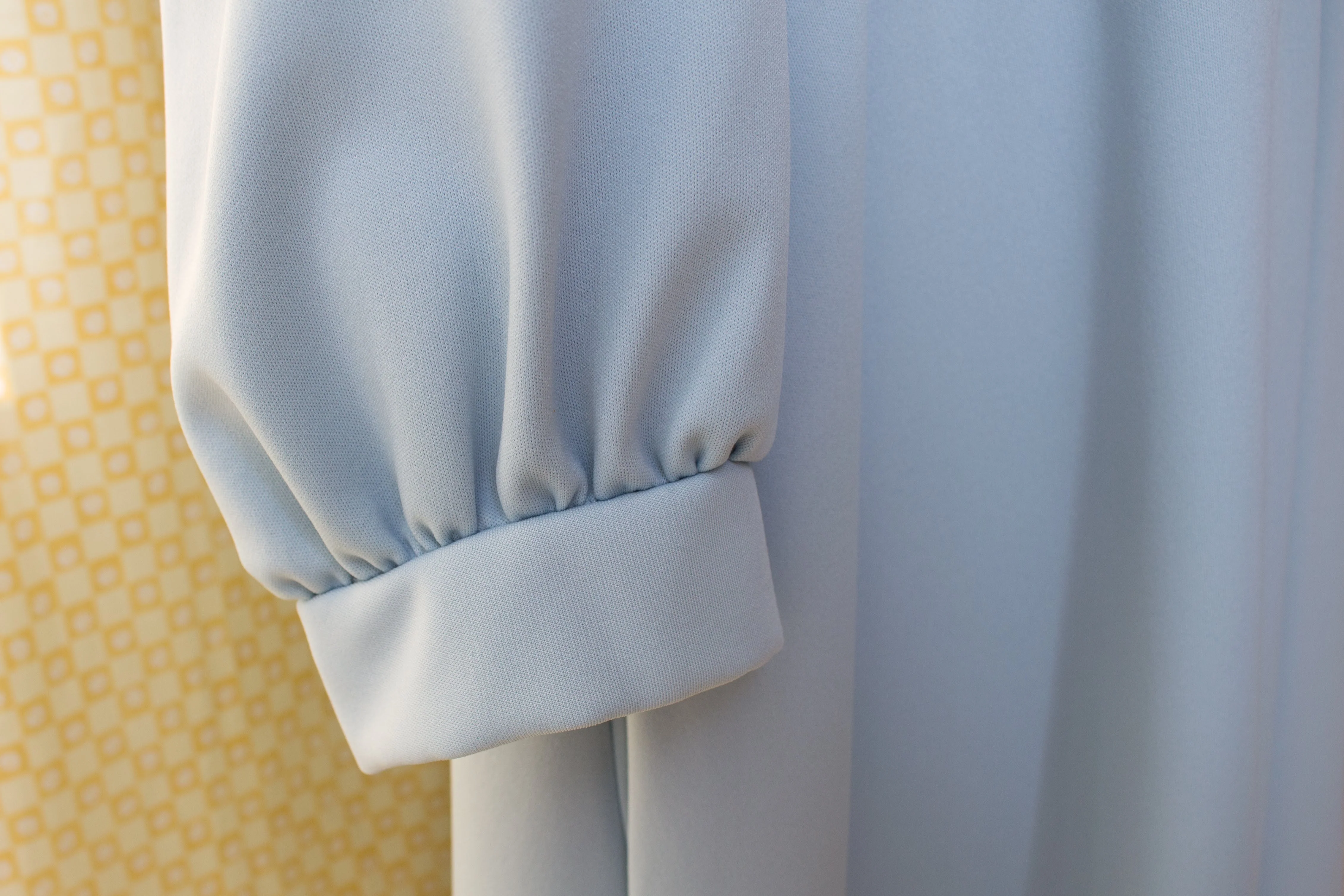 60s/70s Baby Blue Double Knit Polyester Shirt Dress - Image 3