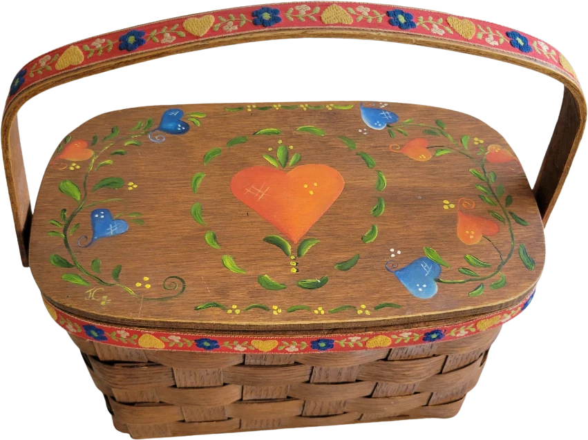 60s/70s Basketville Woven Wood Purse