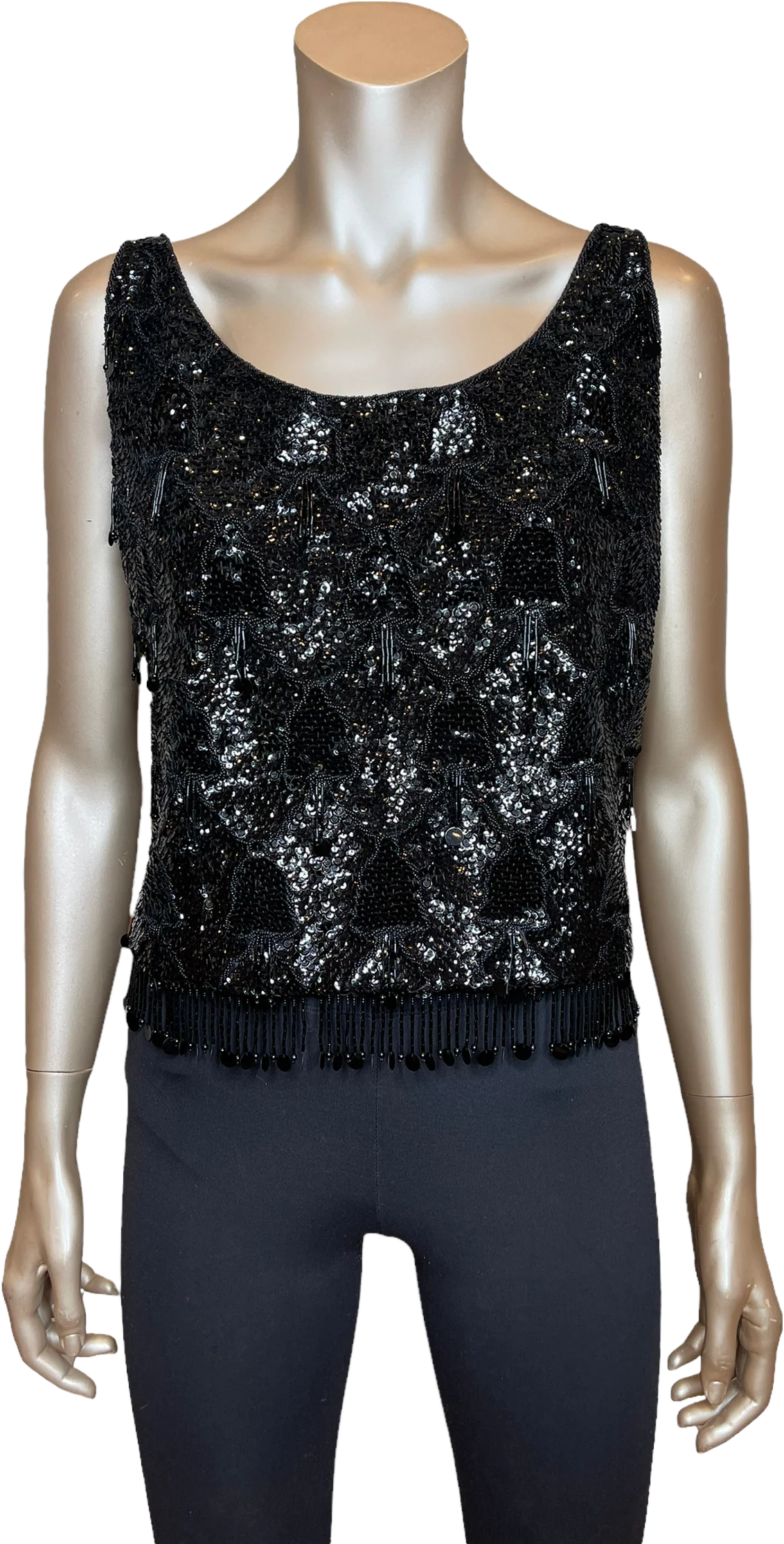 60s/70s Beautiful Beaded Tassel Tank